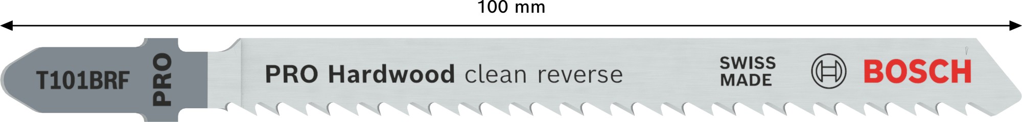 Hoja de sierra de calar PRO Hardwood clean reverse T101BRF, 100 mm, 5 uds.