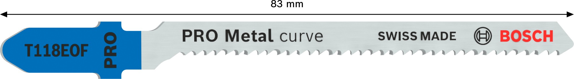 Hoja de sierra de calar PRO Metal curve T118EOF, 83 mm, 5 uds.