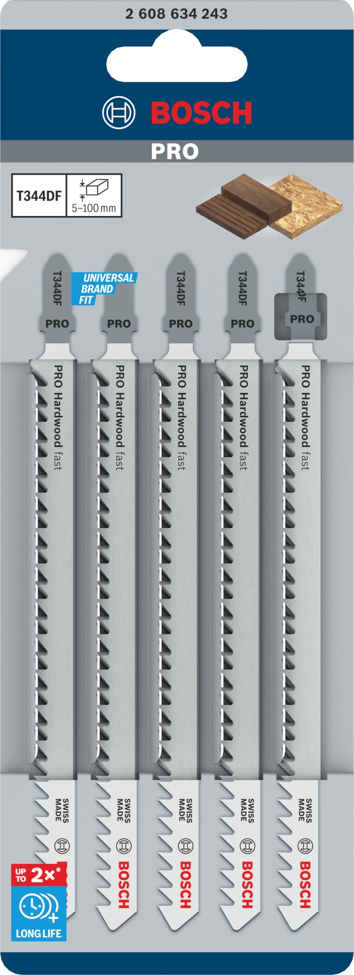 Hoja de sierra de calar PRO Hardwood fast T344DF 152 mm, 5 uds.