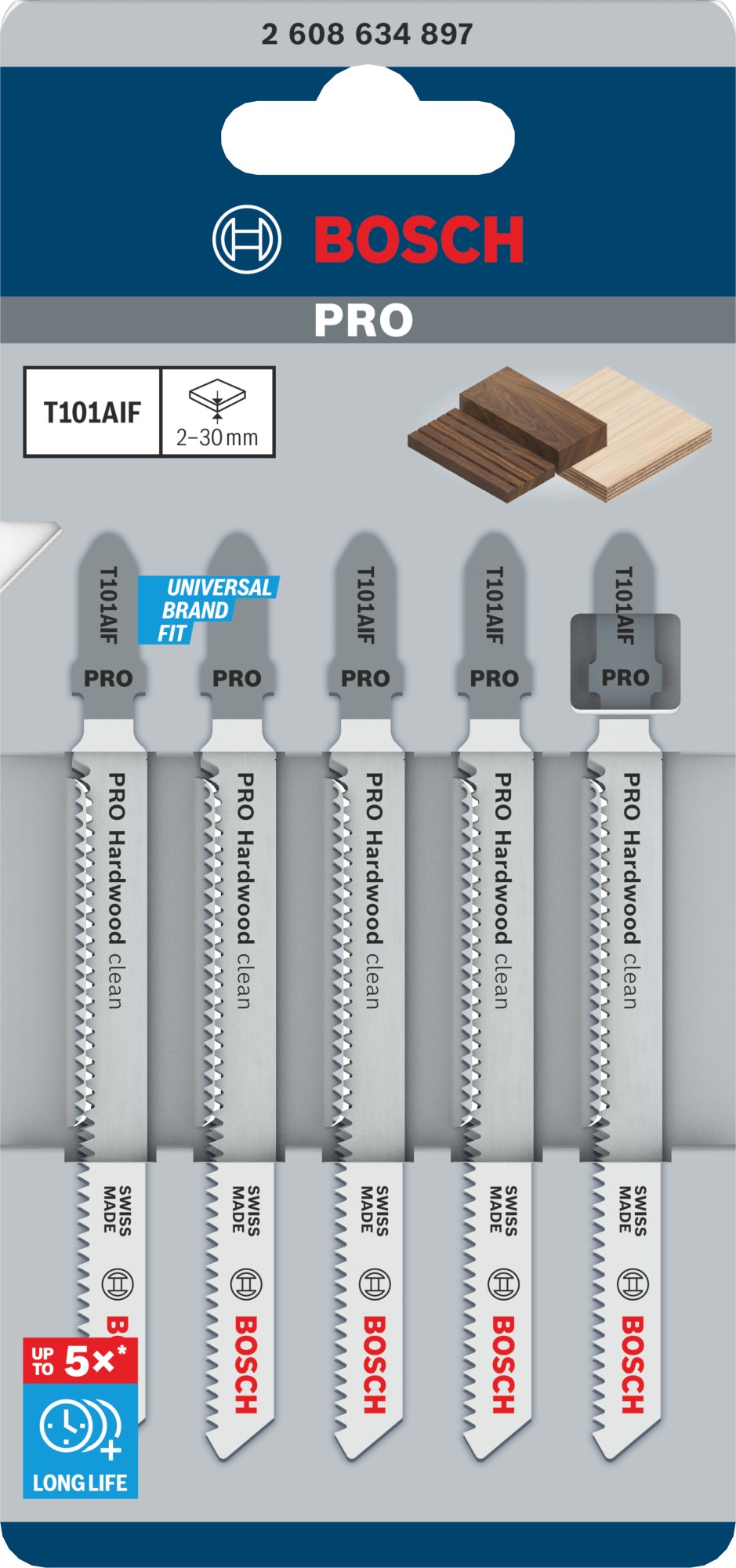 Hoja de sierra de calar PRO Hardwood clean T101AIF 100 mm, 5 uds.