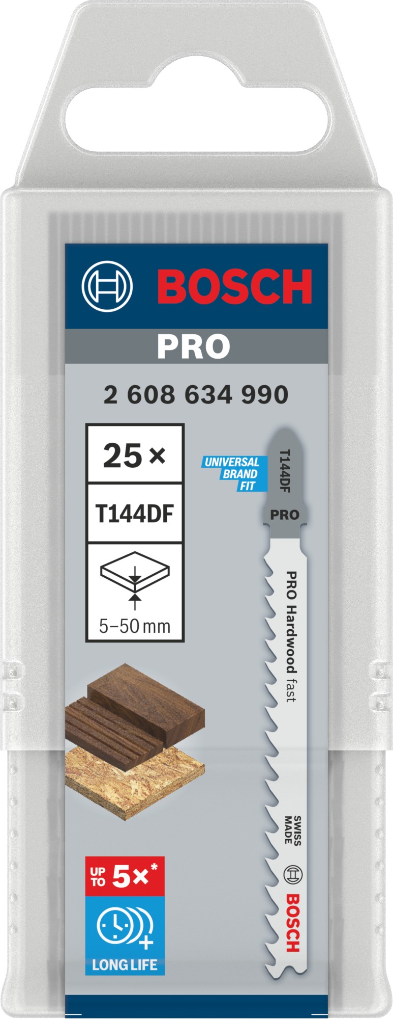 Hoja de sierra de calar PRO Hardwood fast T144DF 100 mm, 25 uds.