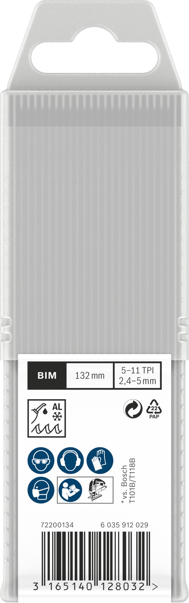 Hoja de sierra de calar PRO Multi Material thick and thin T345XF, 132 mm, 25 uds.