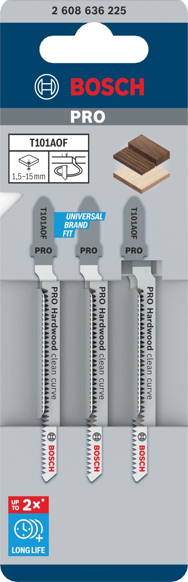 Hoja de sierra de calar PRO Hardwood clean curve T101AOF, 83 mm, 3 uds.
