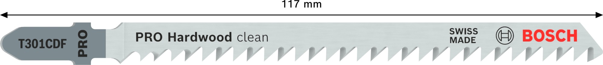 Hoja de sierra de calar PRO Hardwood clean T301CDF 117 mm, 5 uds.