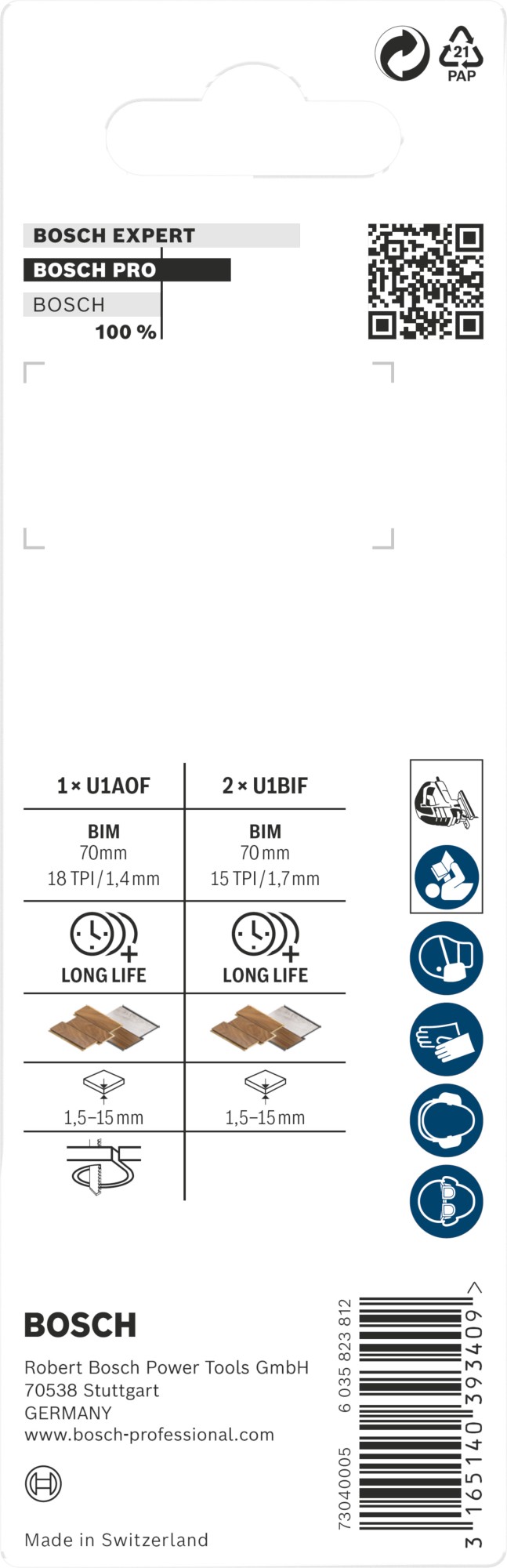 Set PRO Laminate, vástago de inserción en U, 3 uds.