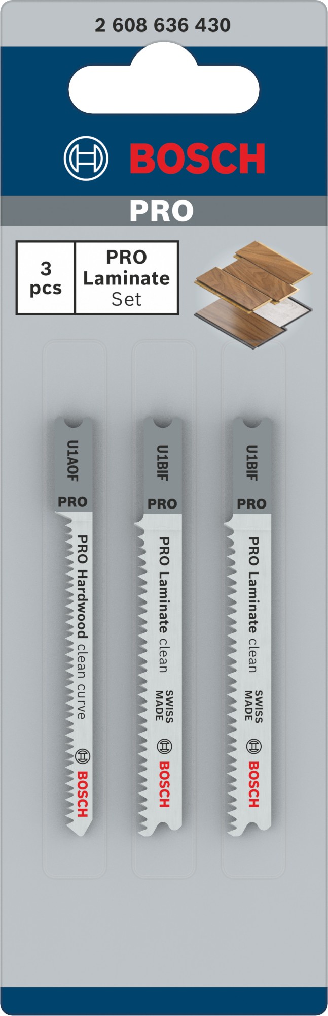 Set PRO Laminate, vástago de inserción en U, 3 uds.