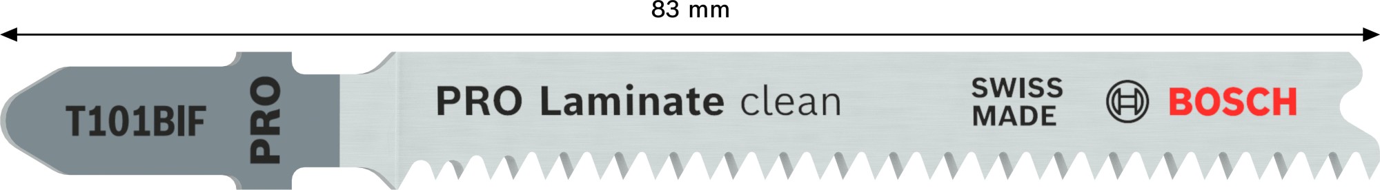 Hoja de sierra de calar PRO Laminate clean T101BIF, 83 mm, 5 uds.