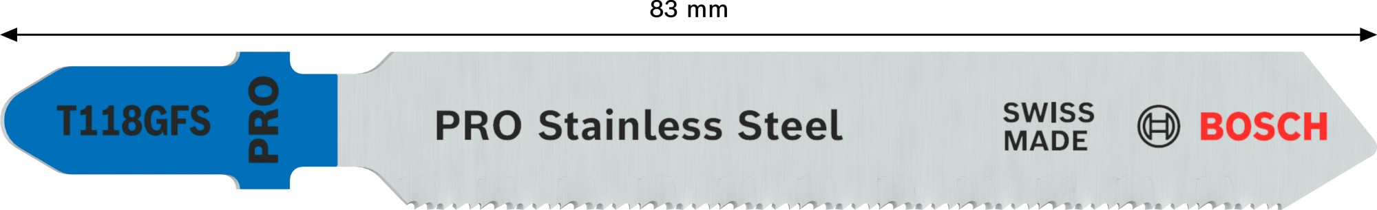 Hoja de sierra de calar PRO Stainless Steel T118GFS, 83 mm, 5 uds.