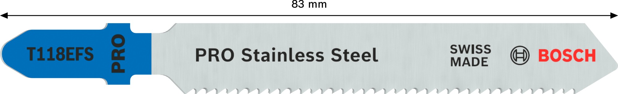 Hoja de sierra de calar PRO Stainless Steel T118EFS 83 mm, 5 uds.