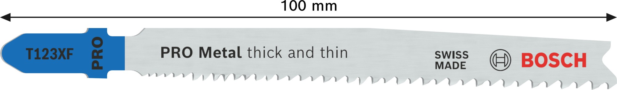 Hoja de sierra de calar PRO Metal thick and thin T123XF, 100 mm, 3 uds.