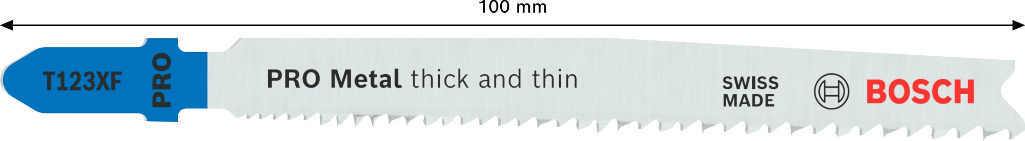 Hoja de sierra de calar PRO Metal thick and thin T123XF, 100 mm, 25 uds.