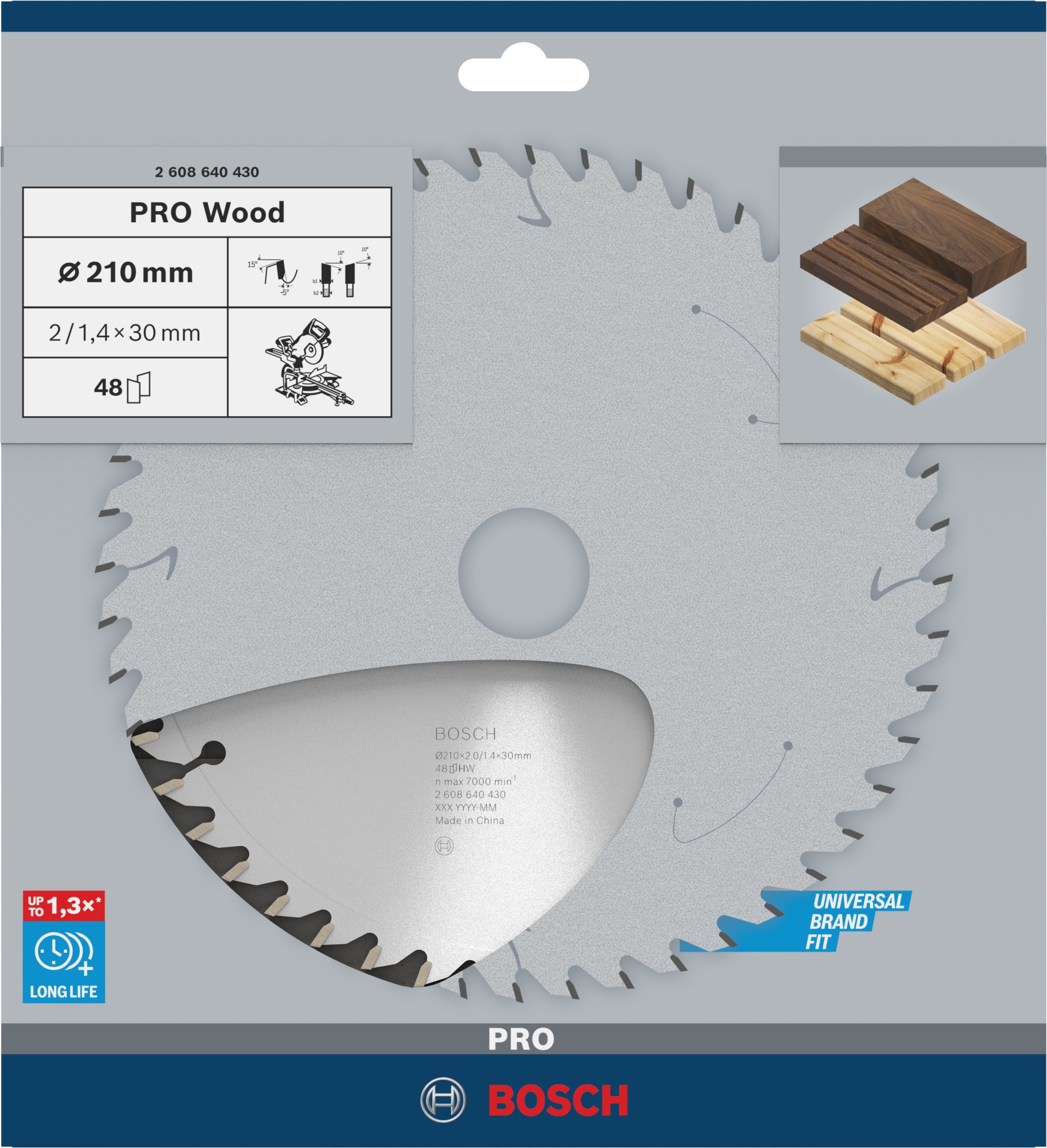 Hoja de sierra circular PRO Wood, 210 x 2 x 30 mm