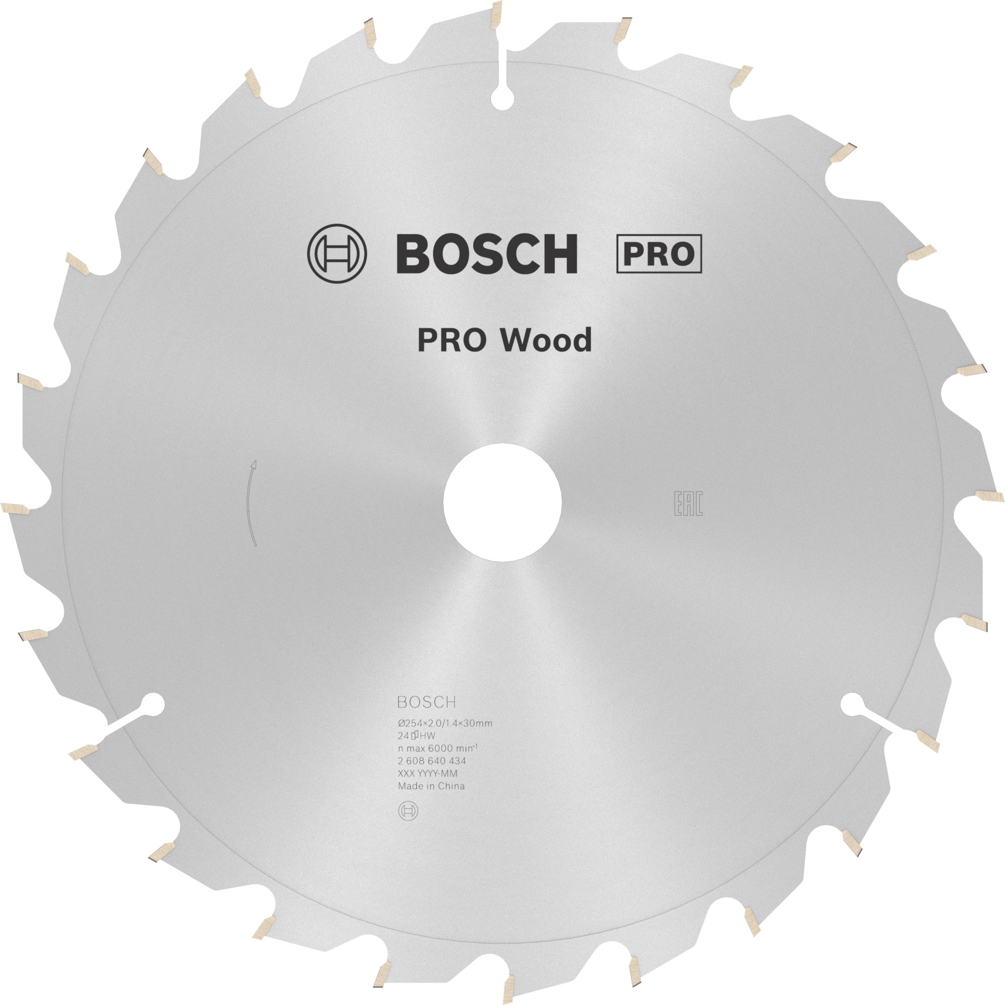 Hoja de sierra circular PRO Wood, 254 x 2 x 30 mm, T24