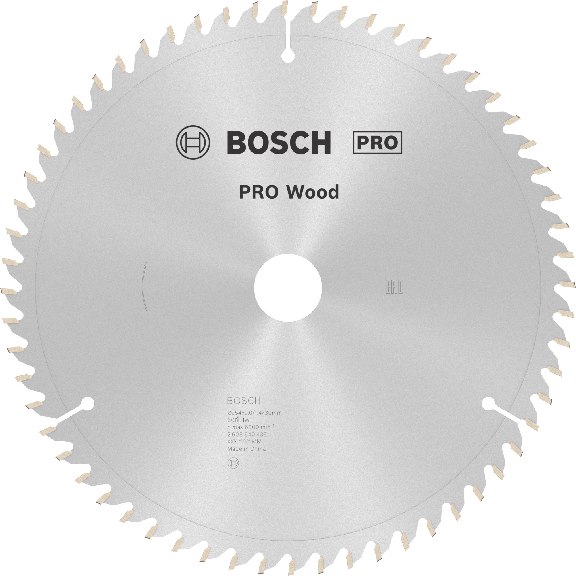 Hoja de sierra circular PRO Wood, 254 x 2 x 30 mm, T60