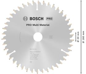 Hoja de sierra circular PRO Multi Material, 160 x 2,4 x 20 mm