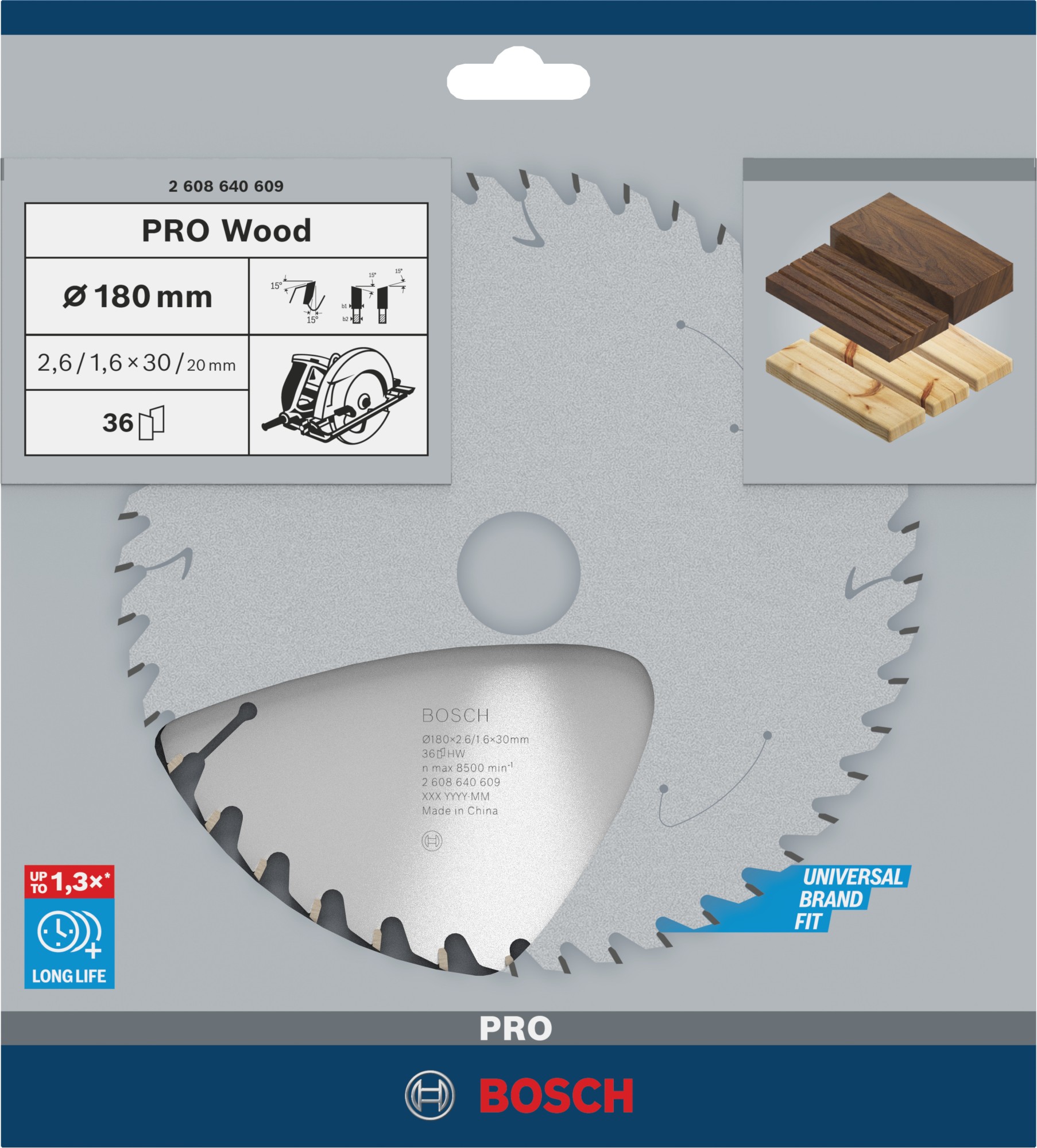 Hoja de sierra circular PRO Wood, 180 x 2,6 x 30 mm, T36