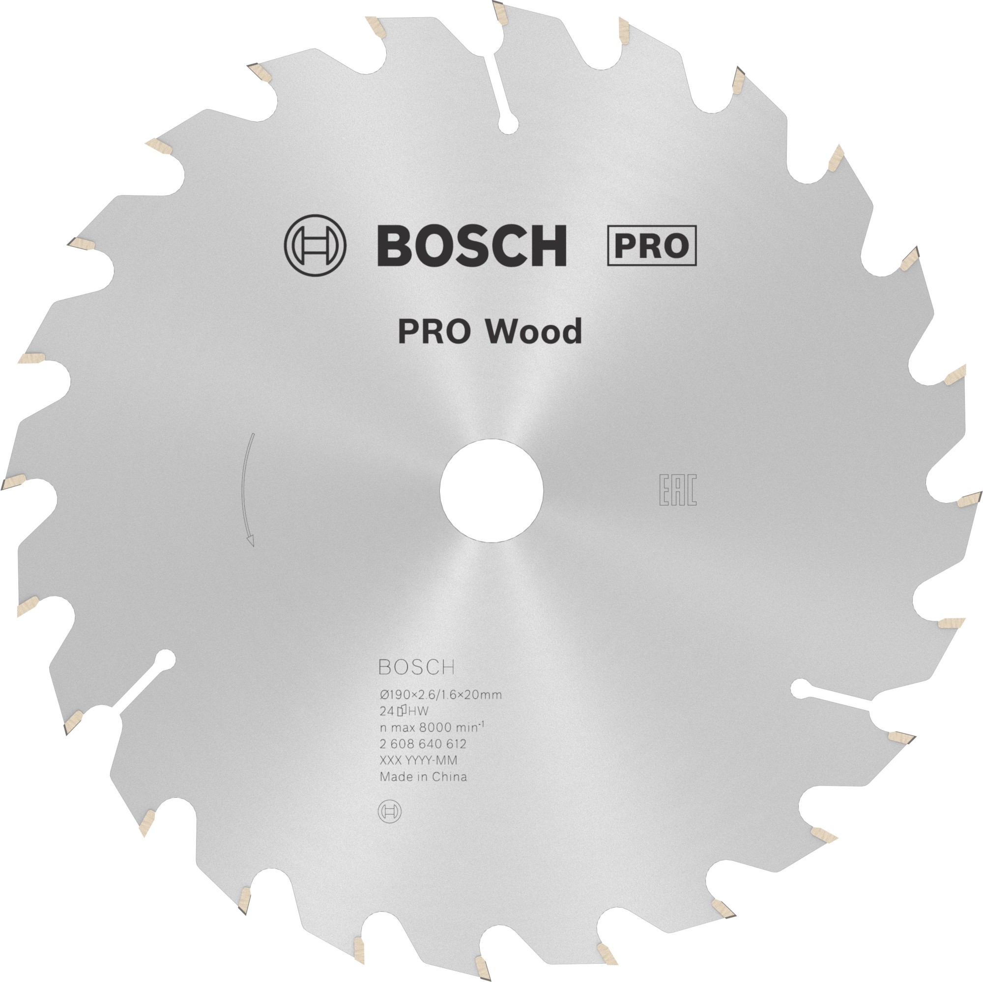 Hoja de sierra circular PRO Wood, 190 x 2,6 x 20 mm, T24