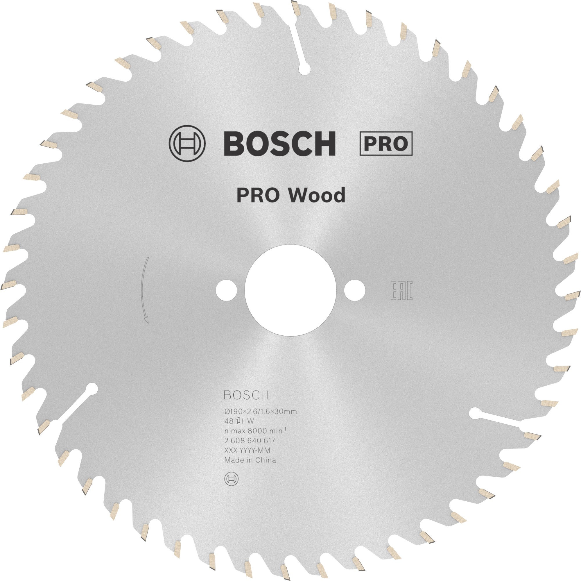 Hoja de sierra circular PRO Wood, 190 x 2,6 x 30 mm, T48