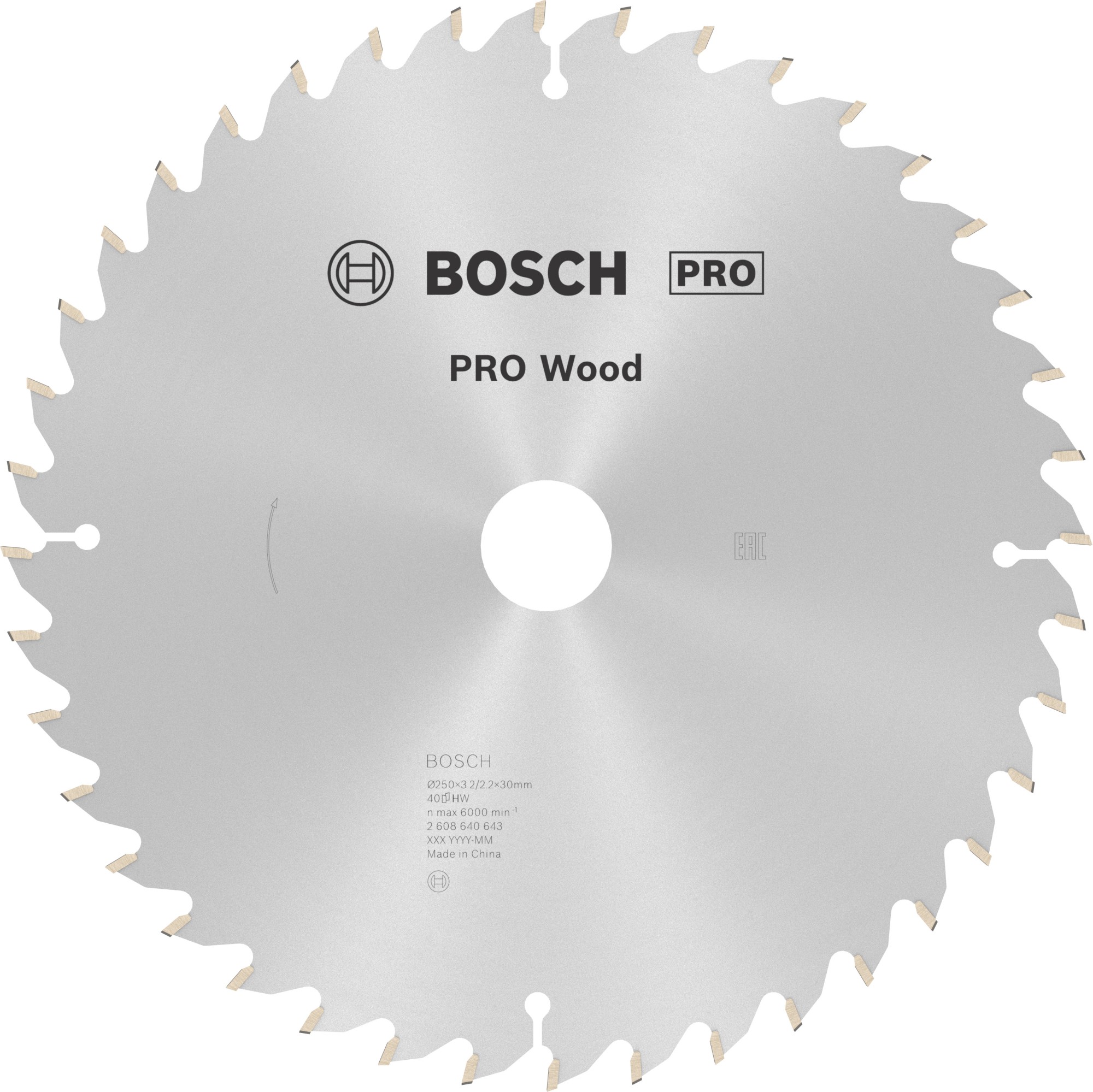 Hoja de sierra circular PRO Wood, 250 x 3,2 x 30 mm, T40