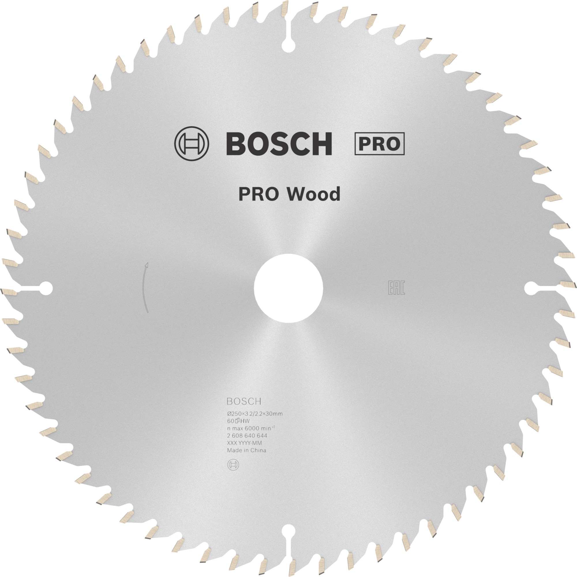 Hoja de sierra circular PRO Wood, 250 x 3,2 x 30 mm, T60
