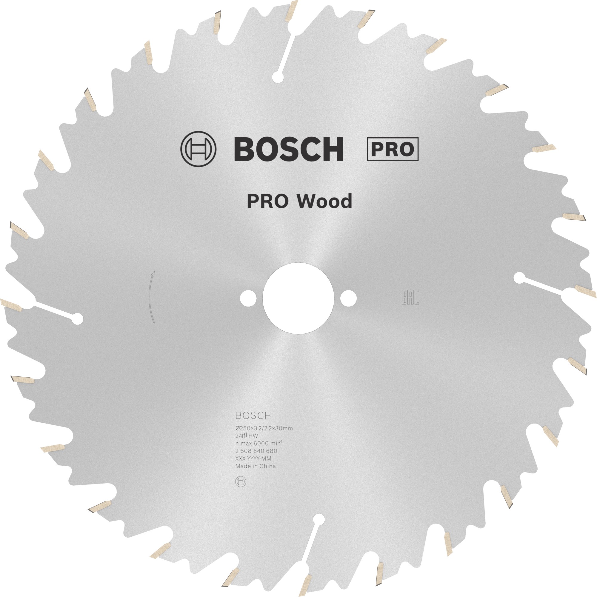 Hoja de sierra circular PRO Wood, 250 x 3,2 x 30 mm, T24