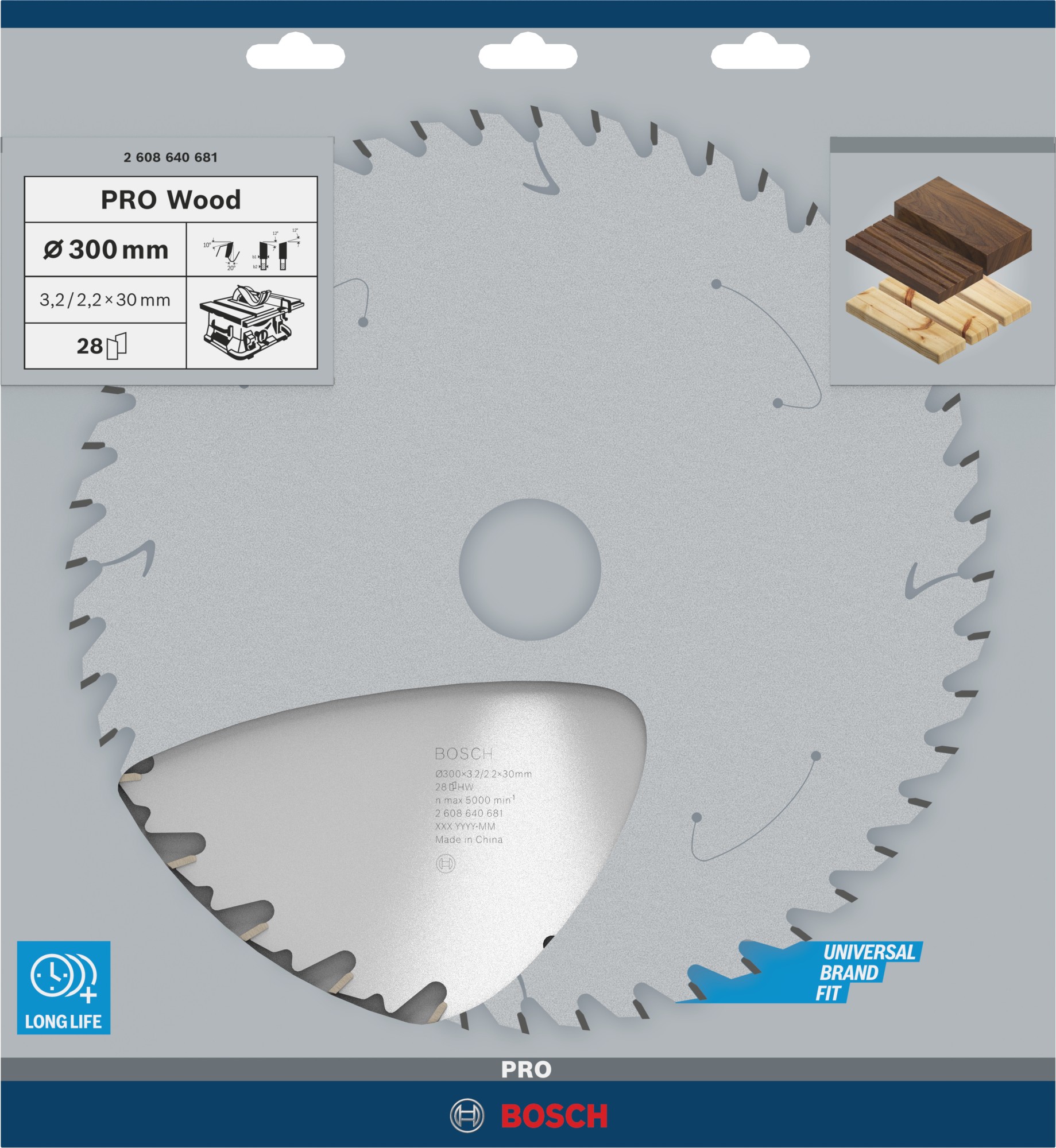 Hoja de sierra circular PRO Wood, 300 x 3,2 x 30 mm, T28