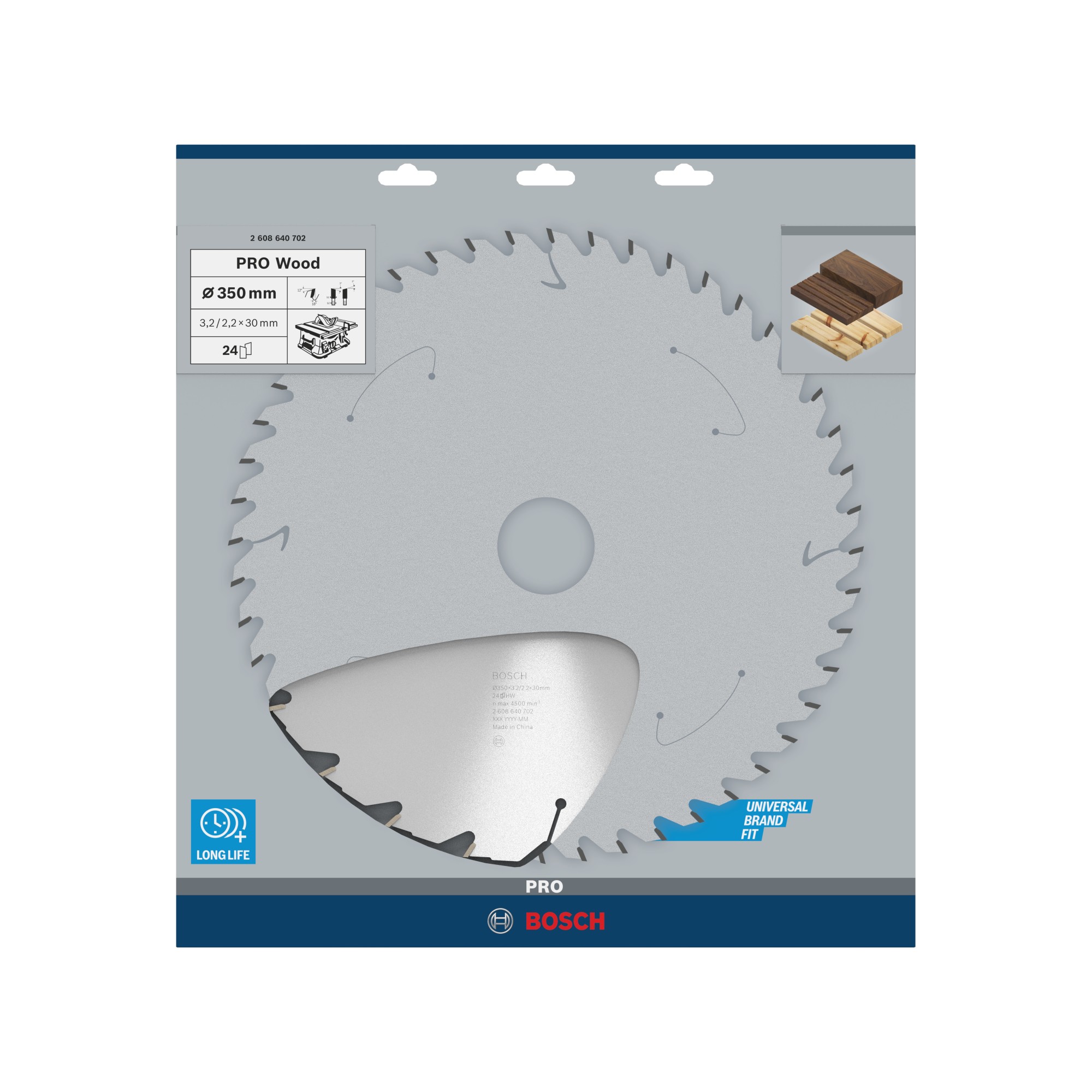 Hoja de sierra circular PRO Wood, 350 x 3,2 x 30 mm, T24