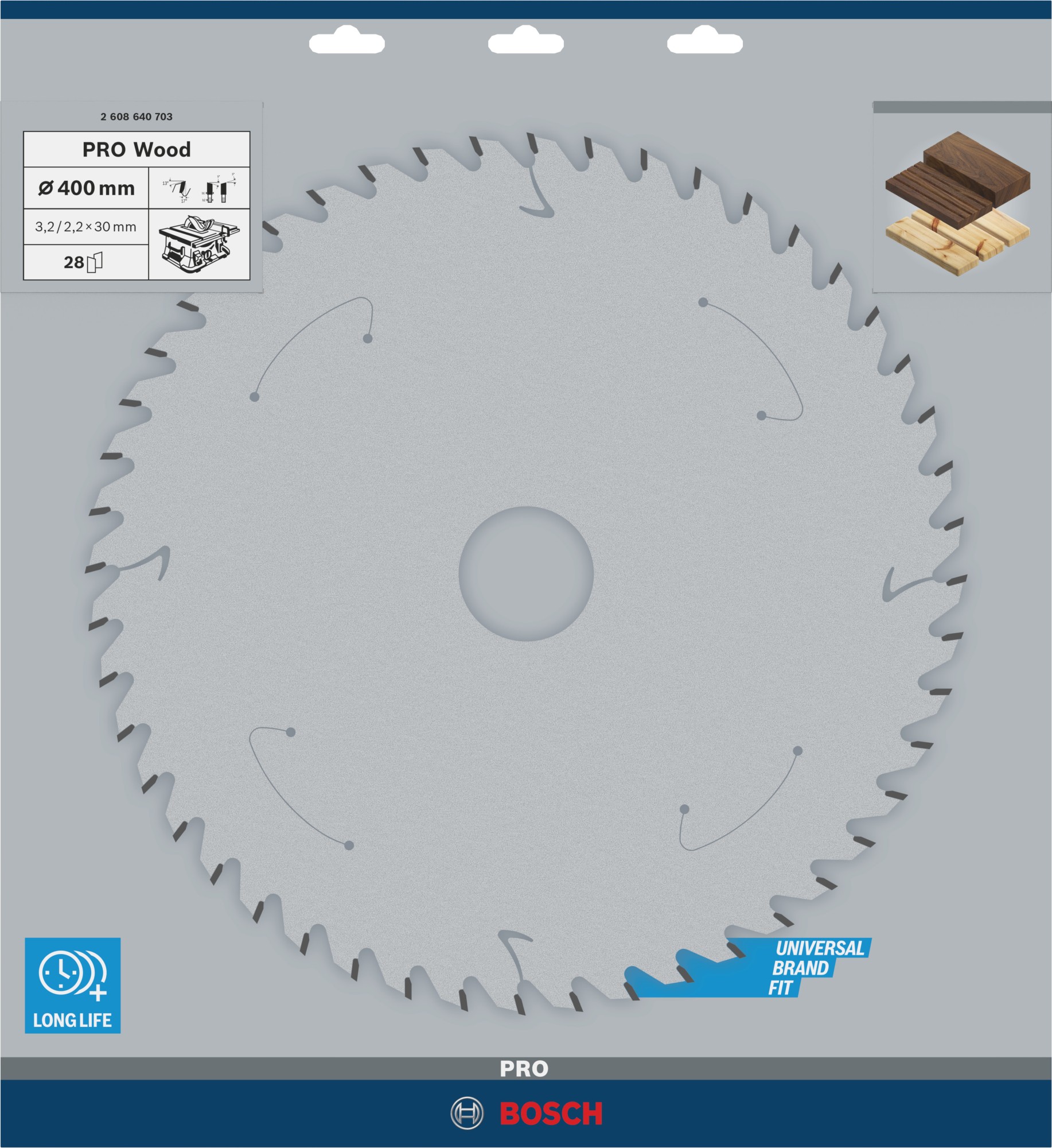 Hoja de sierra circular PRO Wood, 400 x 3,2 x 30 mm, T28