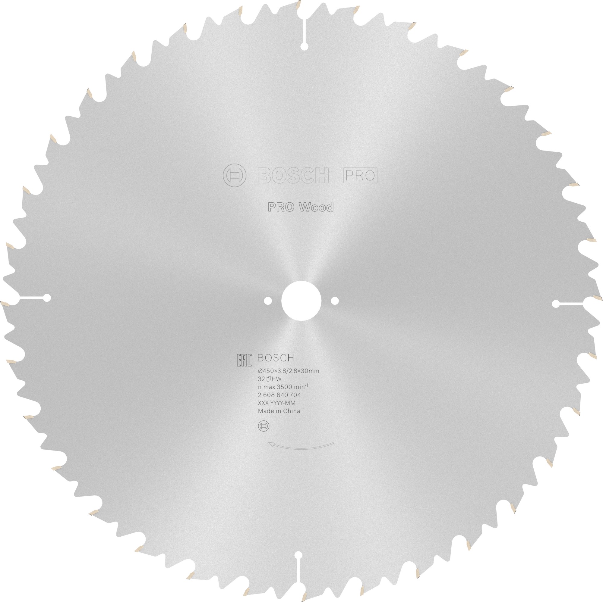 Hoja de sierra circular PRO Wood, 450 x 3,8 x 30 mm