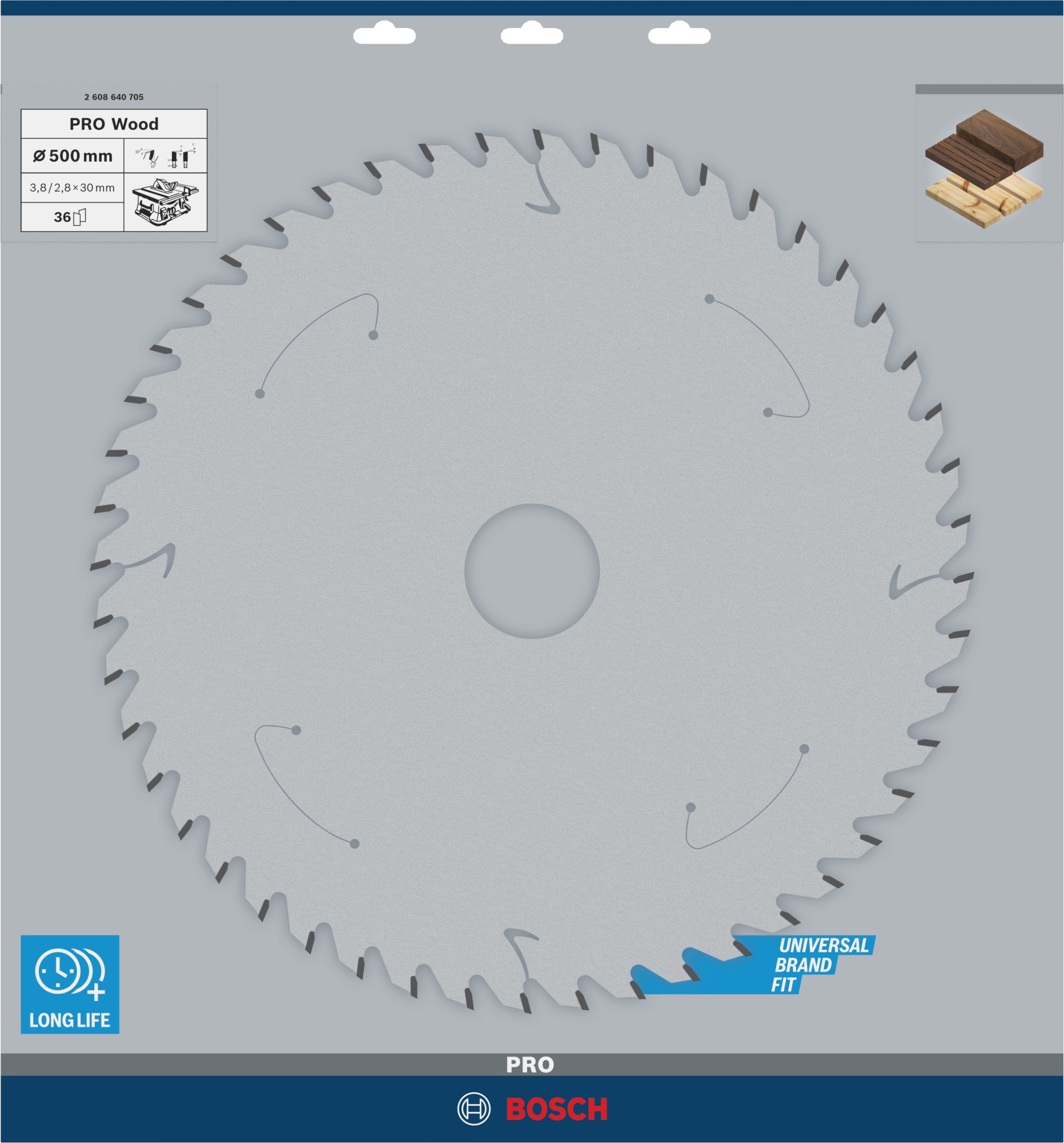 Hoja de sierra circular PRO Wood, 500 x 3,8 x 30 mm