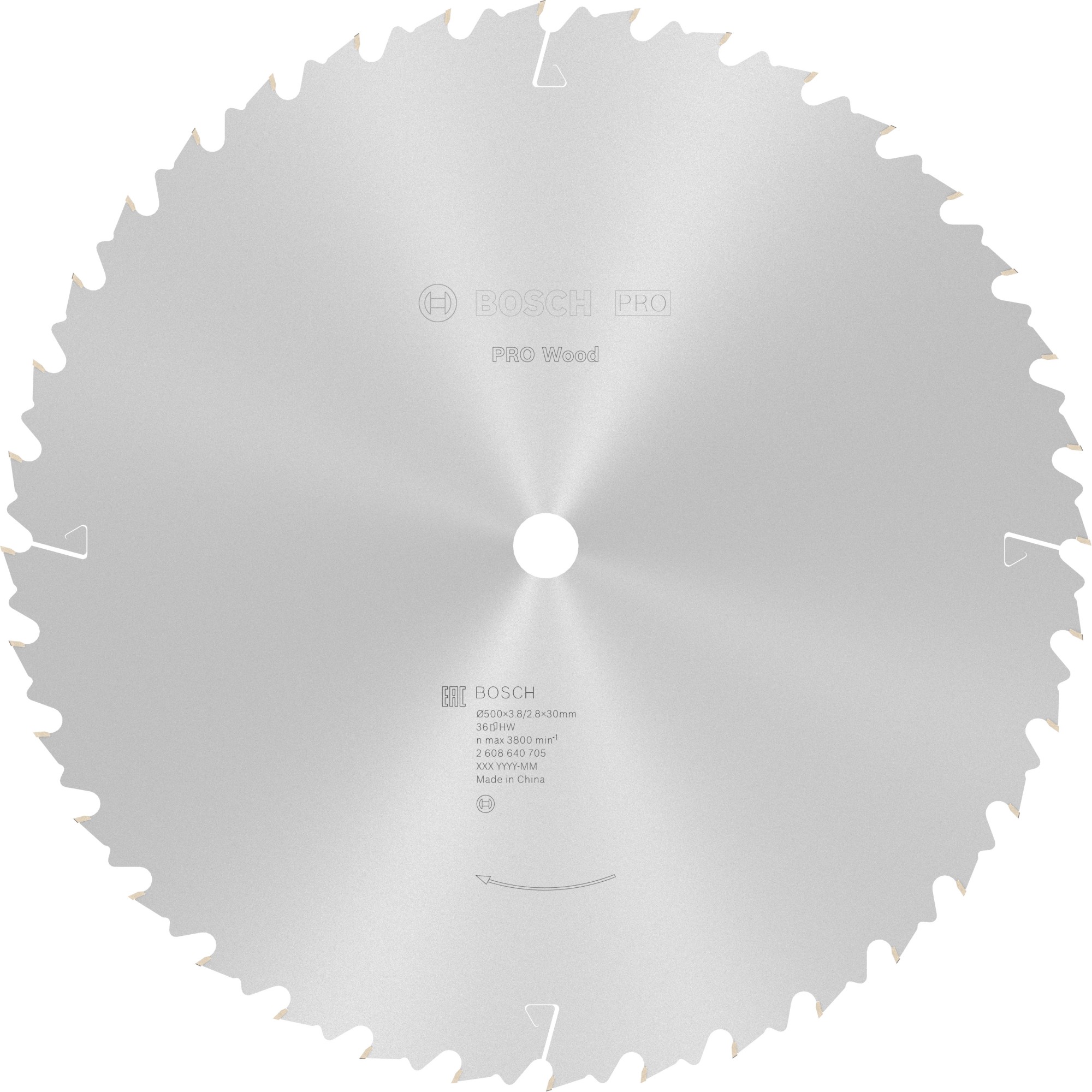 Hoja de sierra circular PRO Wood, 500 x 3,8 x 30 mm