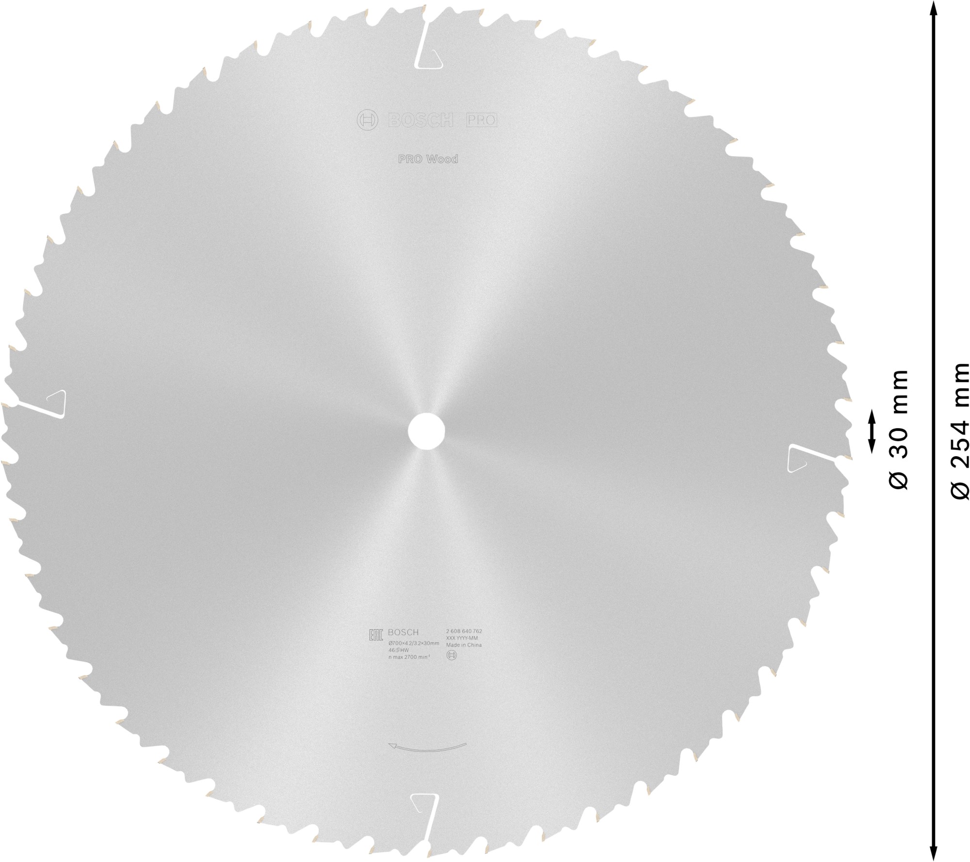 Hoja de sierra circular PRO Wood, 700 x 4,2 x 30 mm