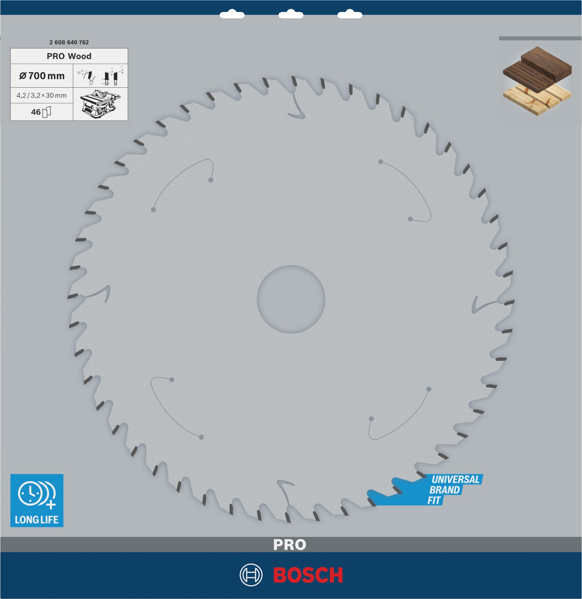 Hoja de sierra circular PRO Wood, 700 x 4,2 x 30 mm