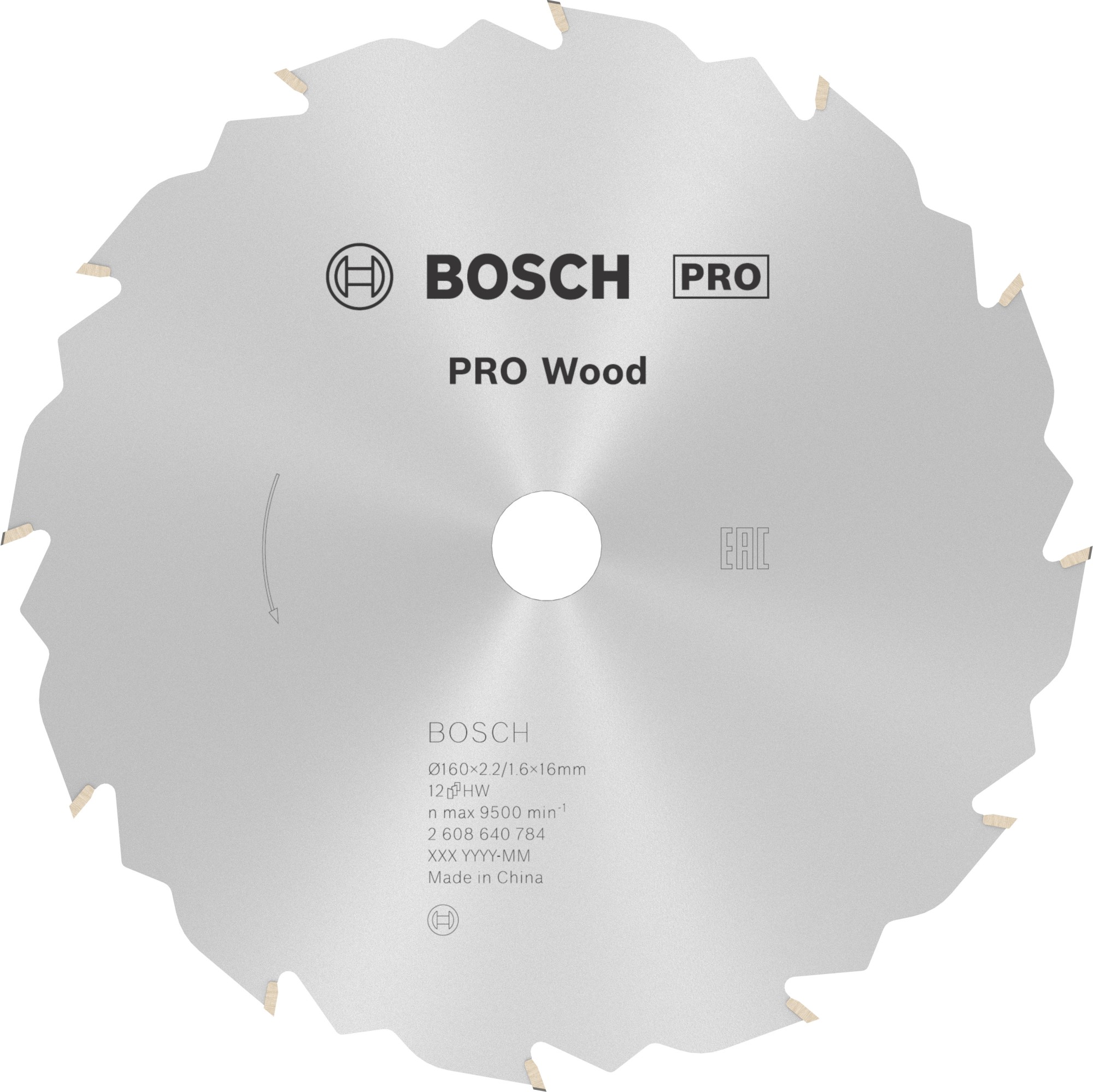Hoja de sierra circular PRO Wood, 160 x 2,2 x 16 mm, T12