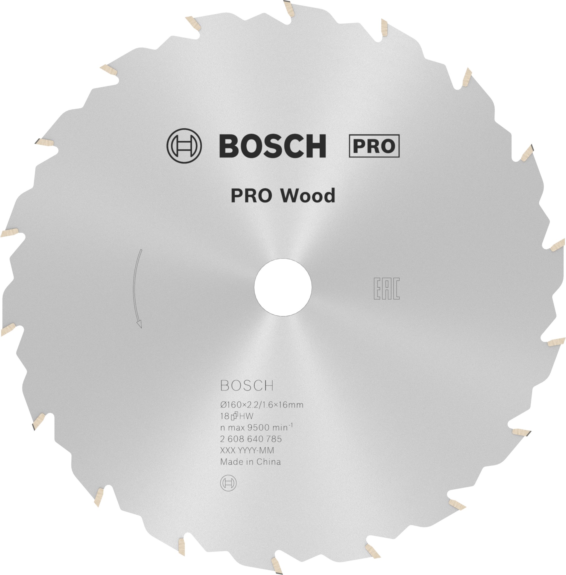 Hoja de sierra circular PRO Wood, 160 x 2,2 x 16 mm, T18