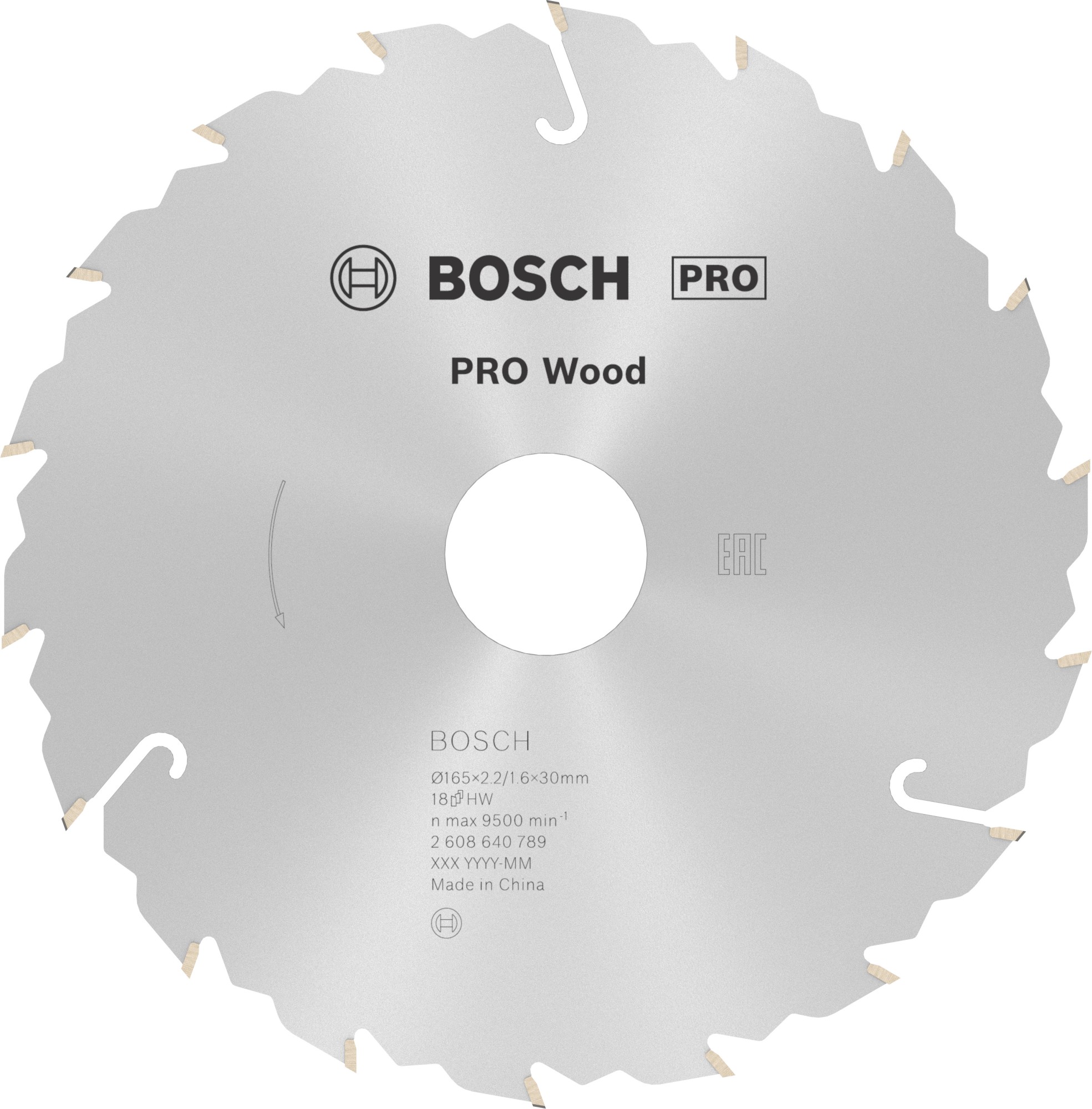 Hoja de sierra circular PRO Wood, 165 x 2,2 x 30 mm, T18