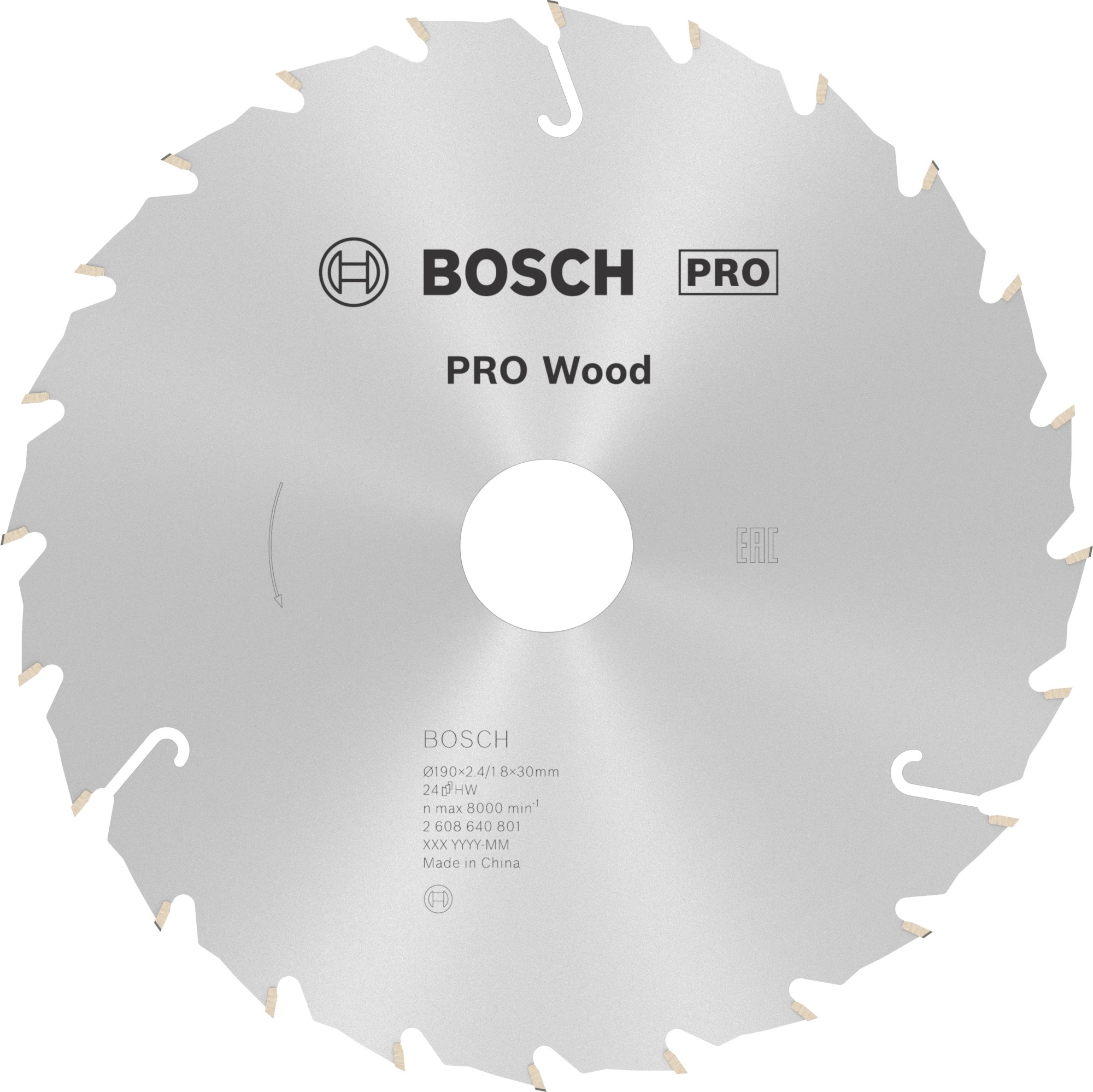 Hoja de sierra circular PRO Wood, 190 x 2,4 x 30 mm, T24