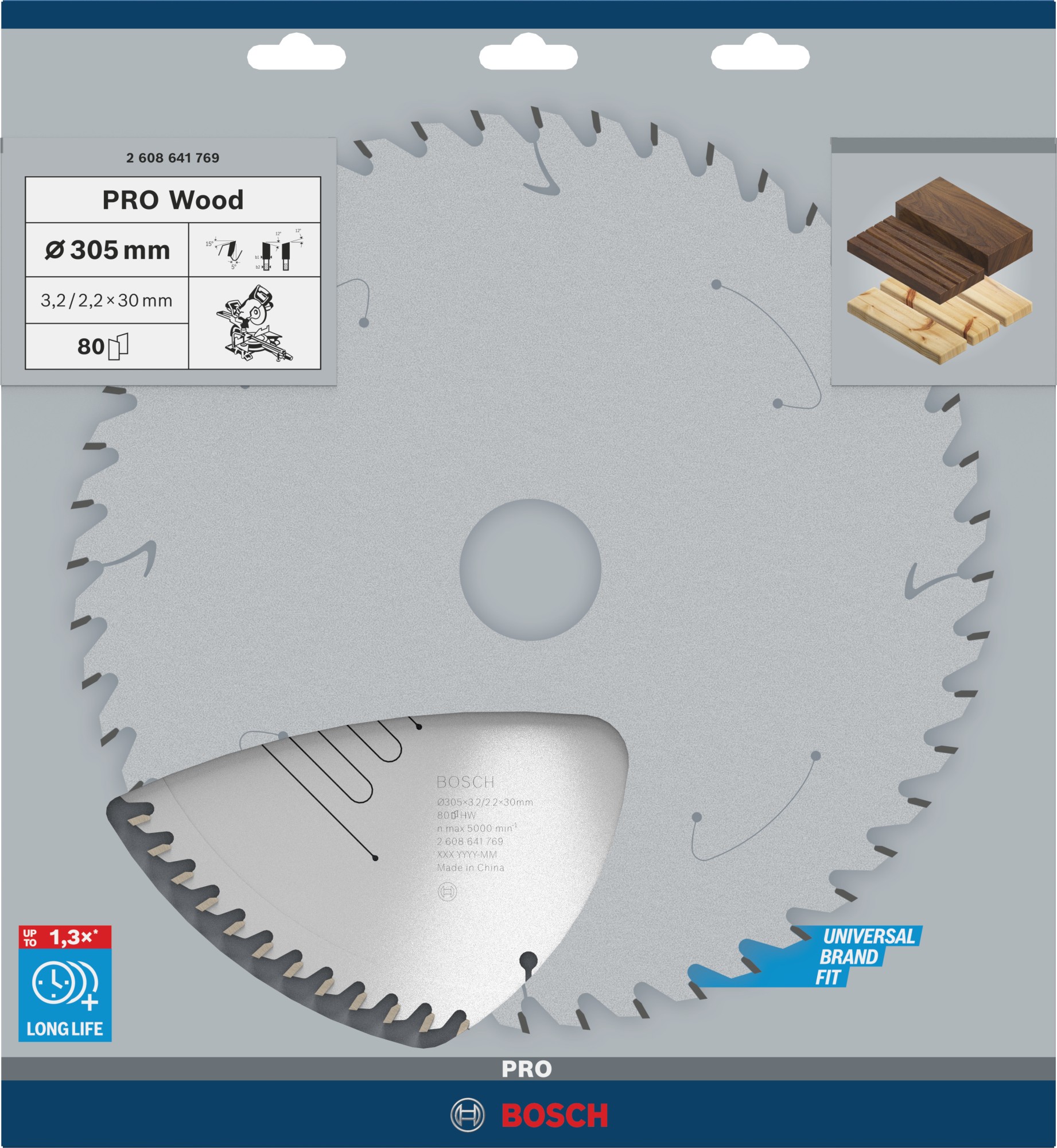 Hoja de sierra circular PRO Wood, 305 x 3,2 x 30 mm, T80