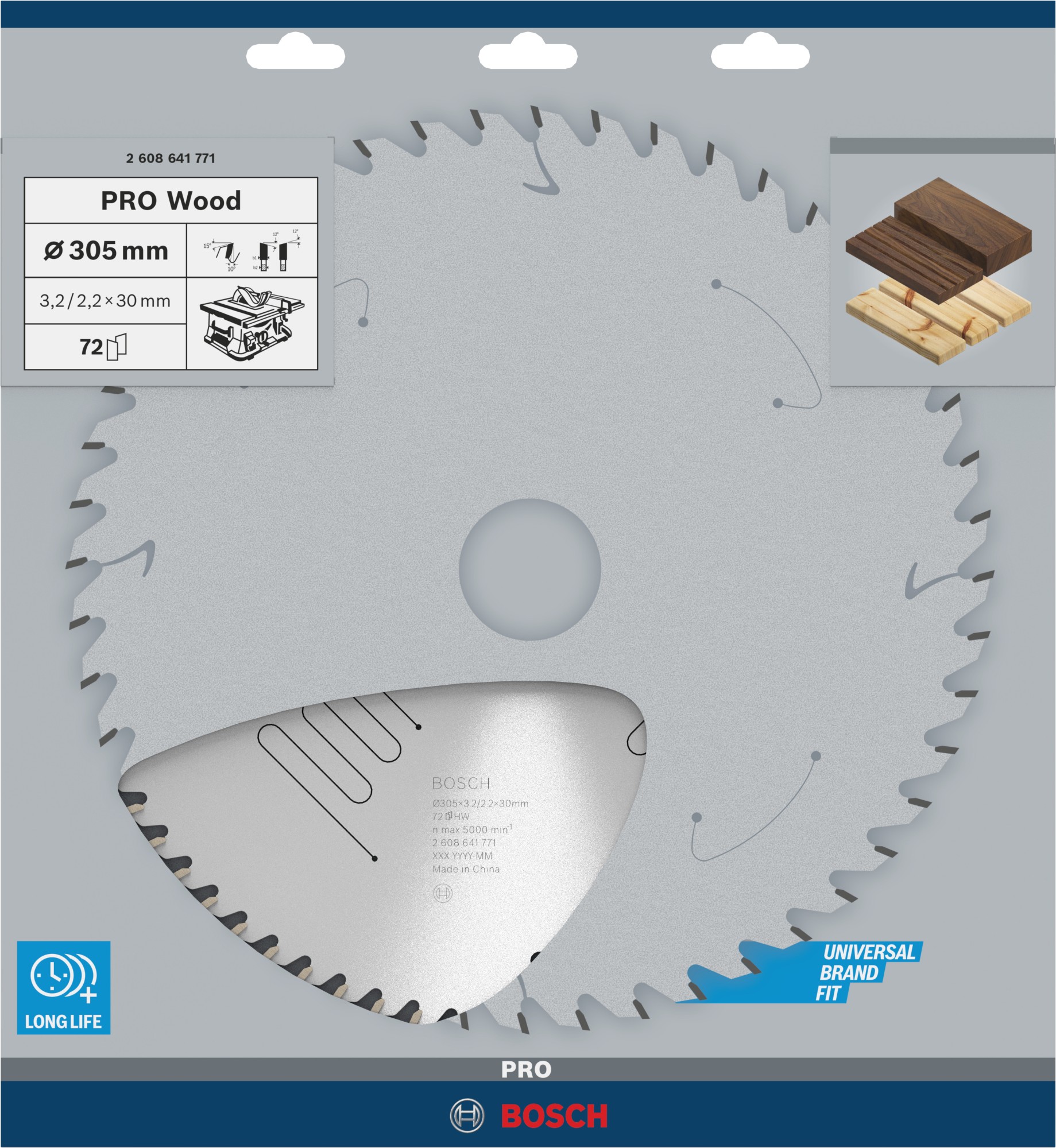Hoja de sierra circular PRO Wood, 305 x 3,2 x 30 mm, T72