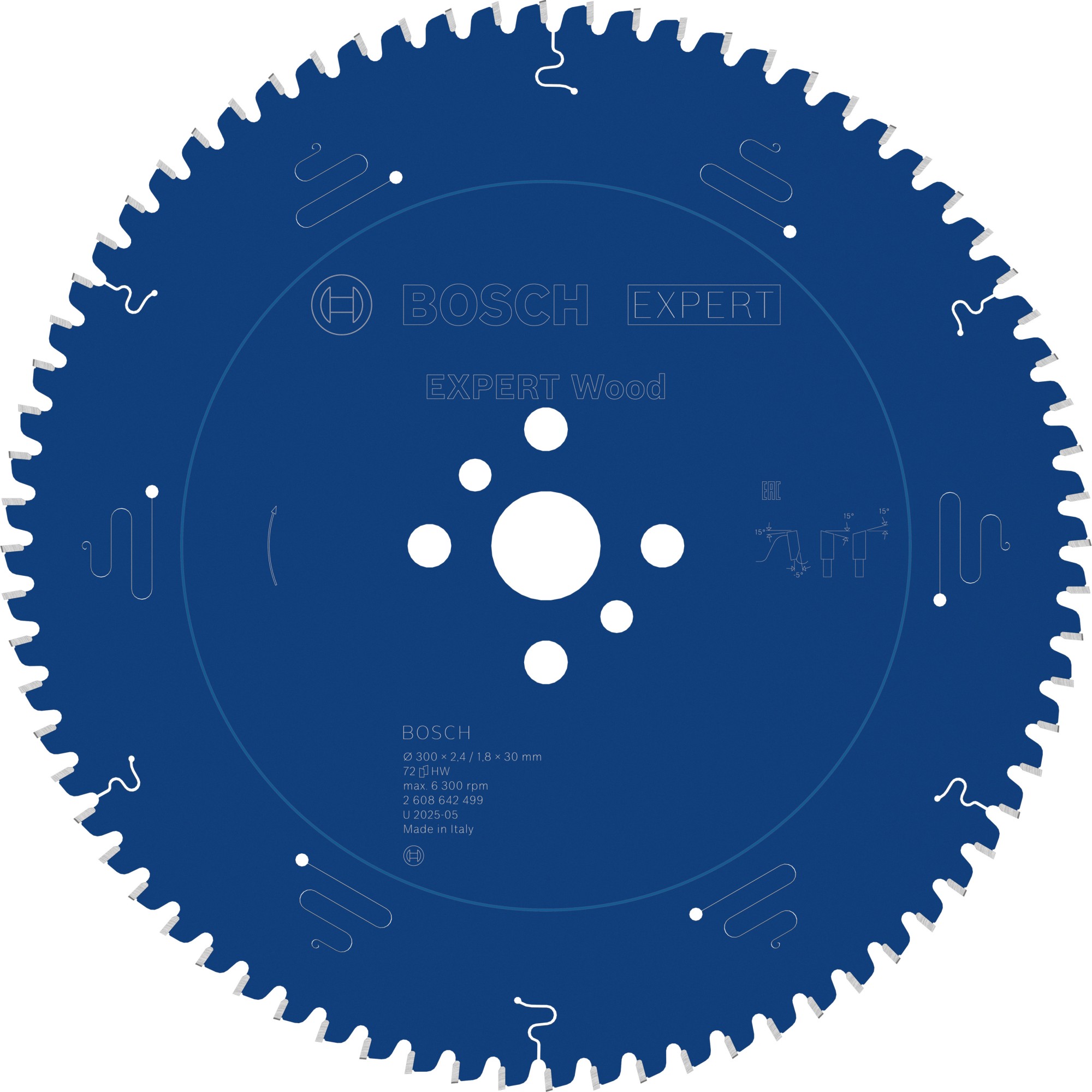 Hoja de sierra circular EXPERT Wood, 300 x 2,4/1,8 x 30 mm, T72