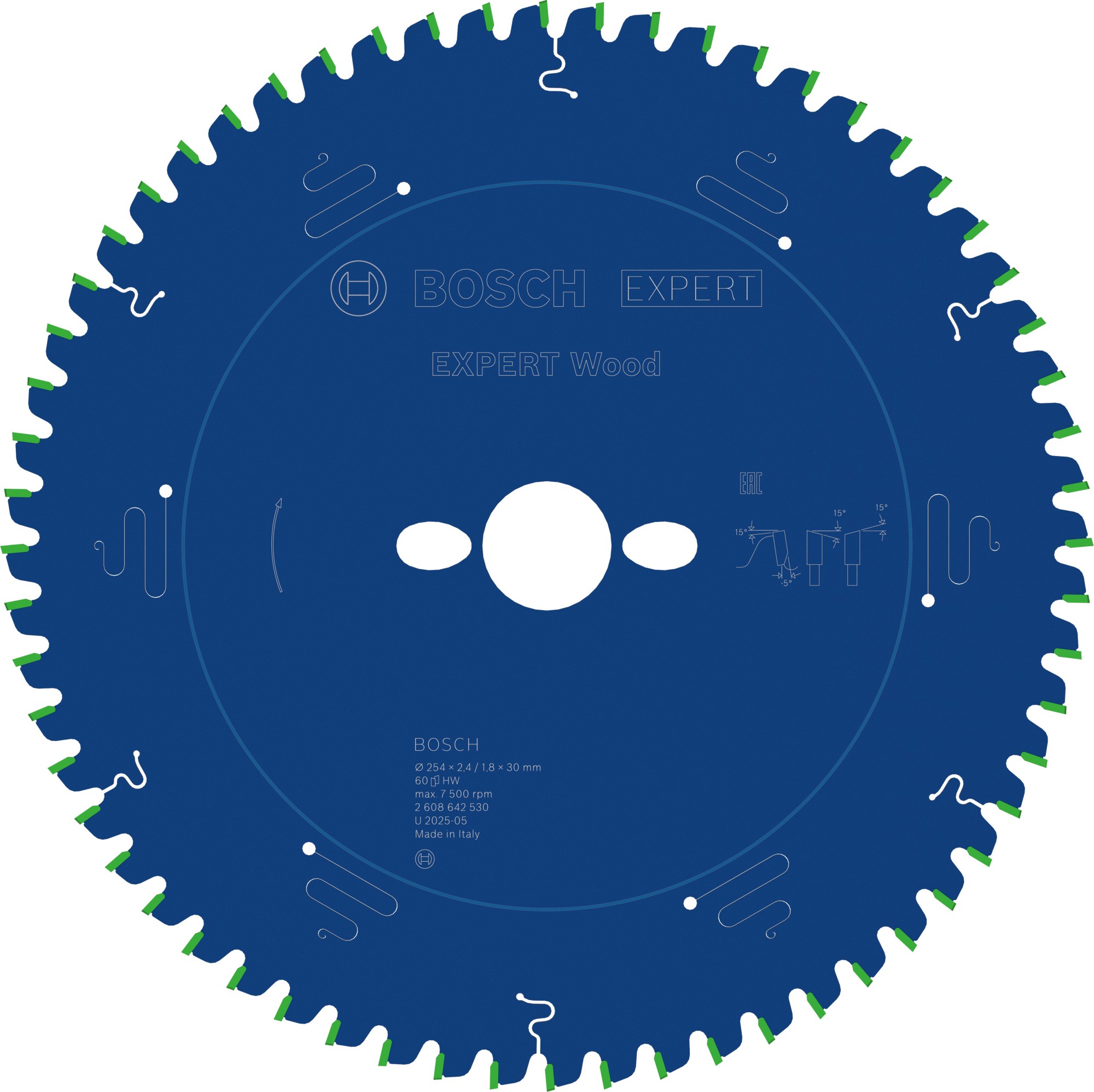 Hoja de sierra circular EXPERT Wood, 254 x 2,4/1,8 x 30 mm, T60