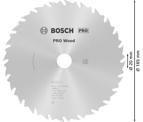 Hoja de sierra circular PRO Wood, 165 x 1,7 x 20 mm, T24