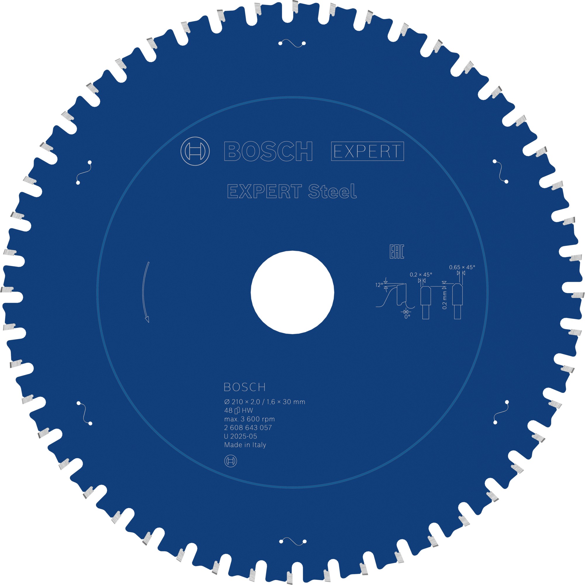 Hoja de sierra circular EXPERT Steel, 210 x 2/1,6 x 30 mm, T48
