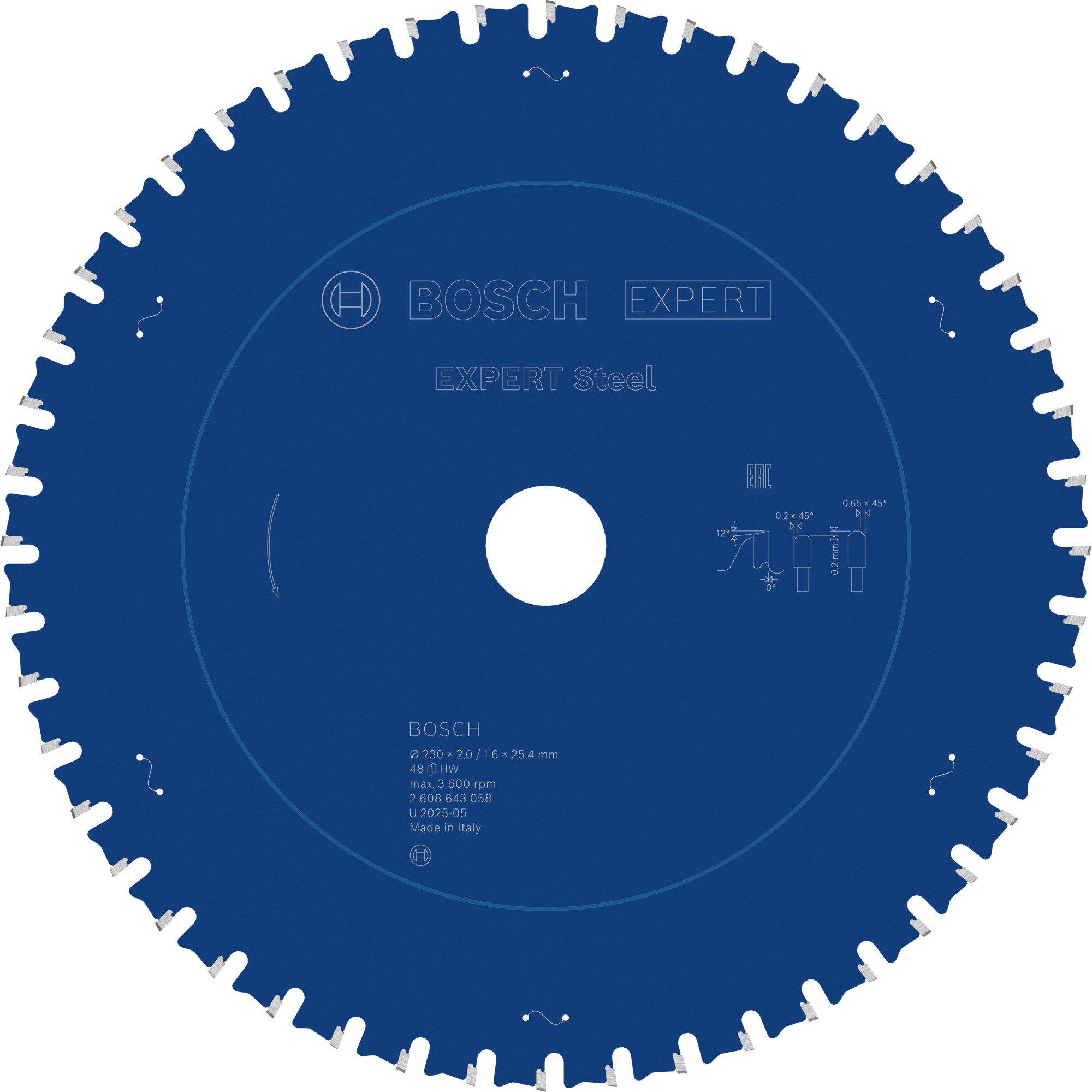 Hoja de sierra circular EXPERT Steel, 230 x 2/1,6 x 25,4 mm, T48
