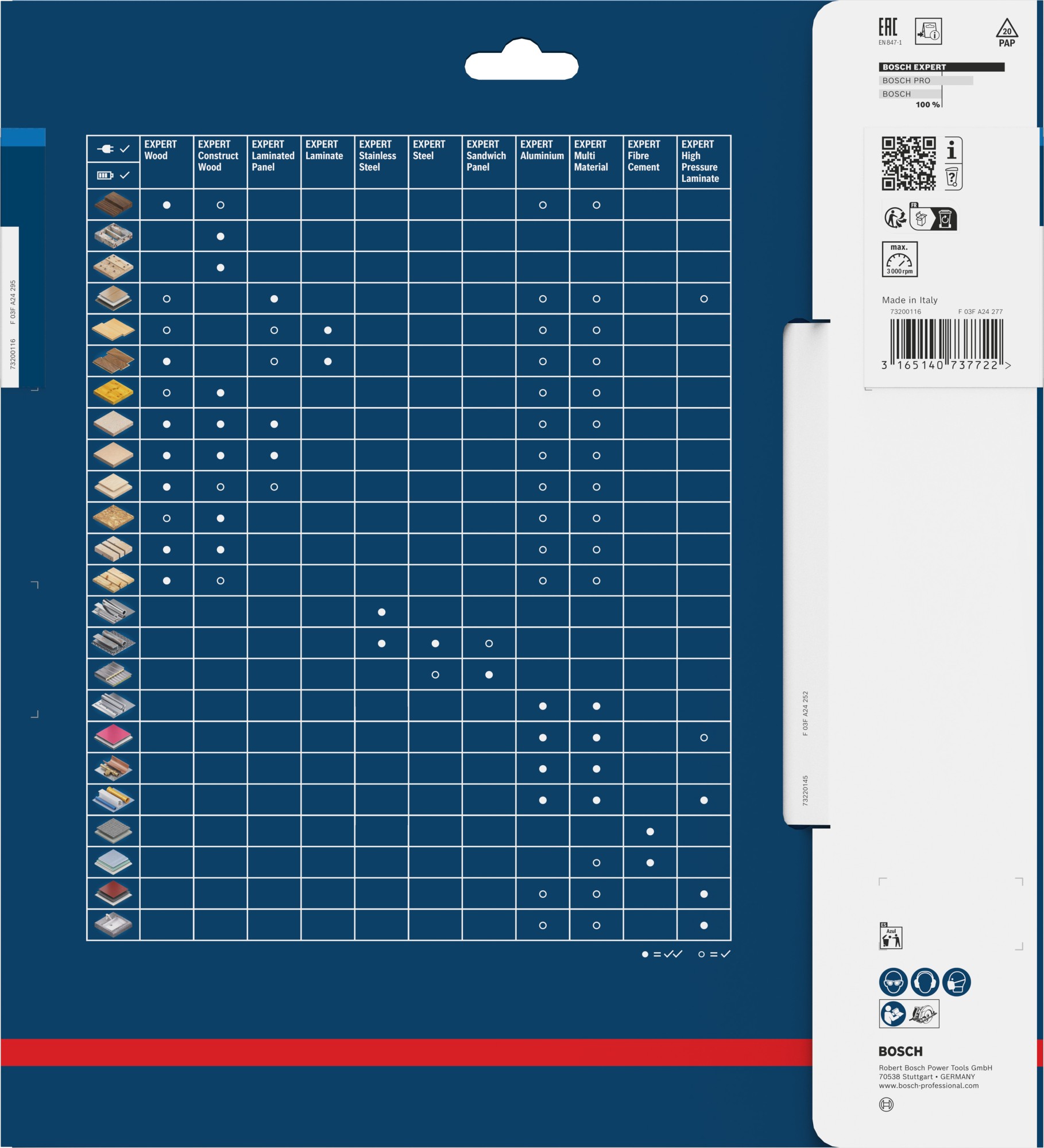 Hoja de sierra circular EXPERT Steel, 254 x 2,6/2,2 x 25,4 mm, T60