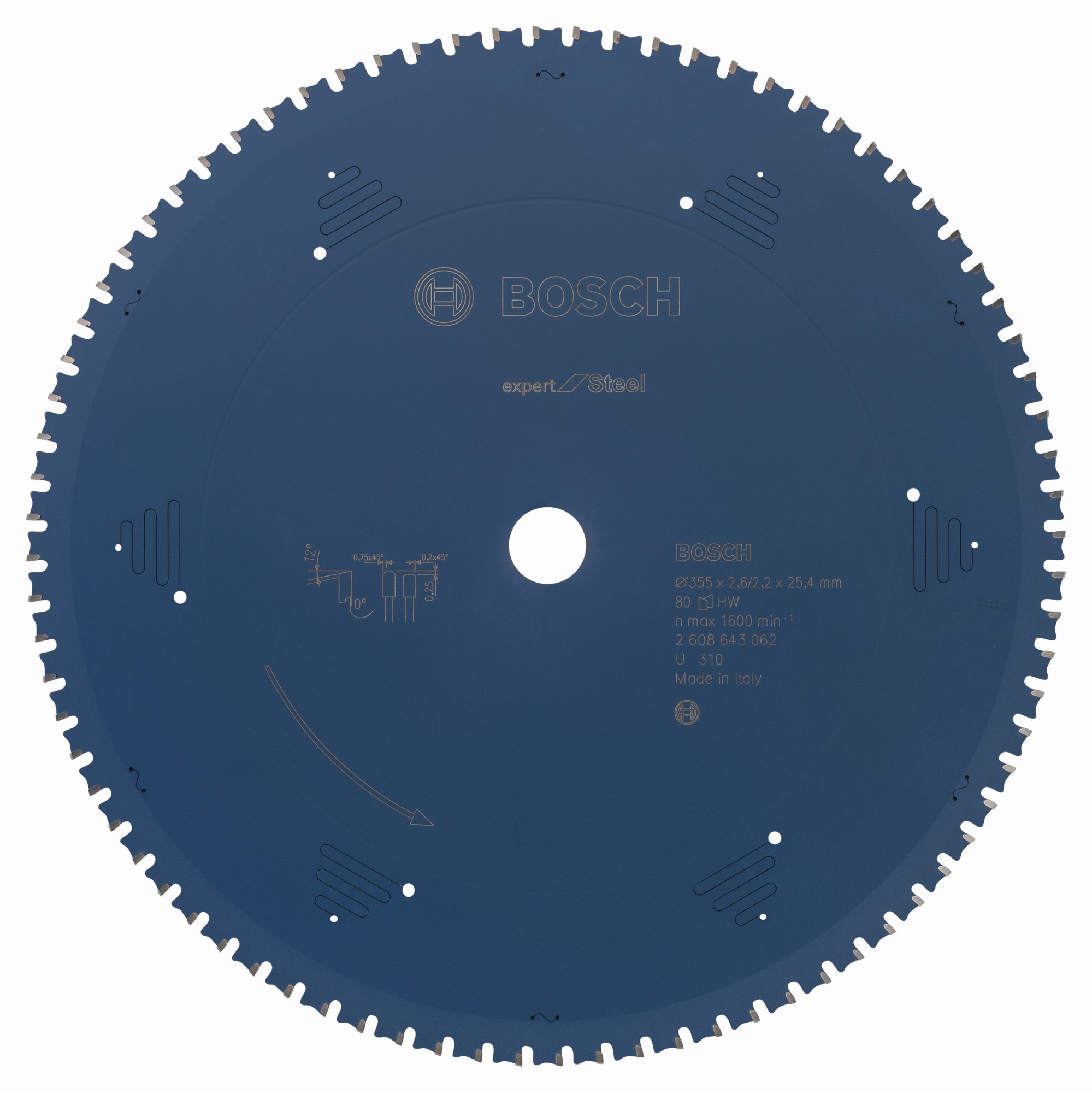Hoja de sierra circular EXPERT Steel, 355 x 2,6/2,2 x 25,4 mm, T80