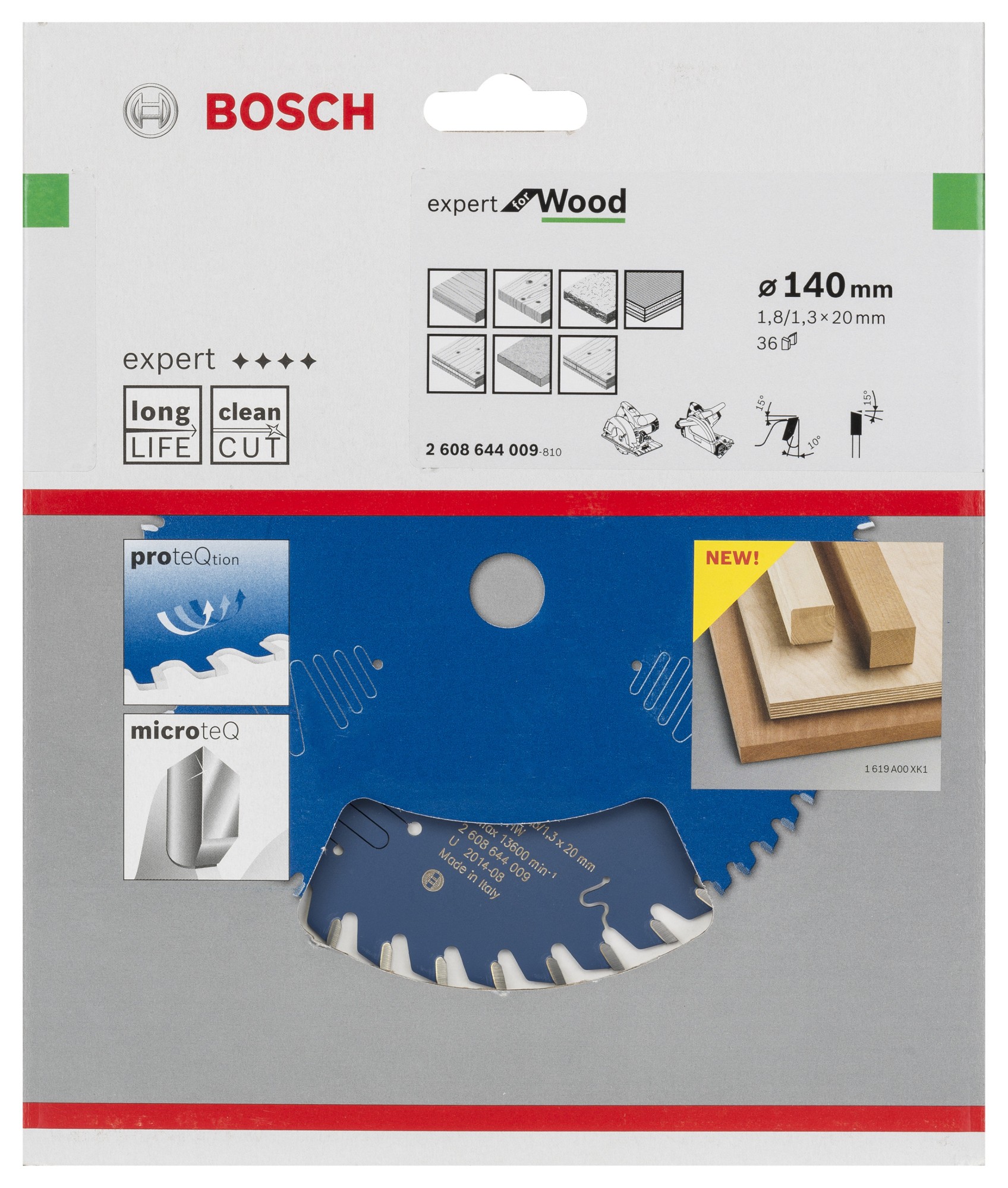 Hoja de sierra circular EXPERT Wood, 140 x 1,8/1,3 x 20 mm, T36