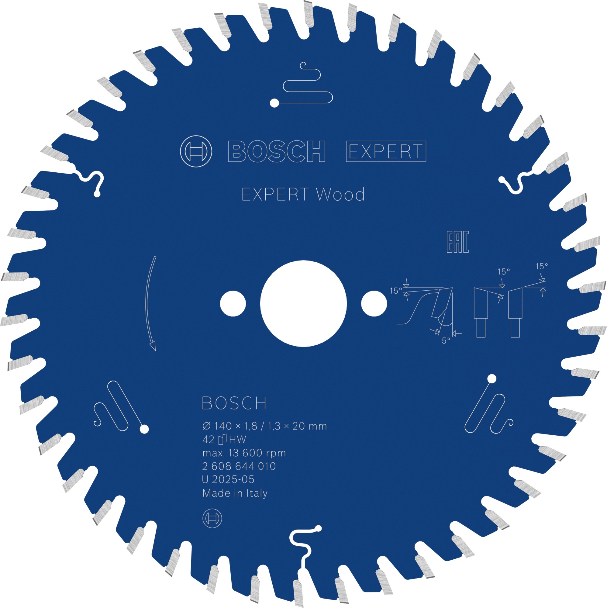Hoja de sierra circular EXPERT Wood, 140 x 1,8/1,3 x 20 mm, T42
