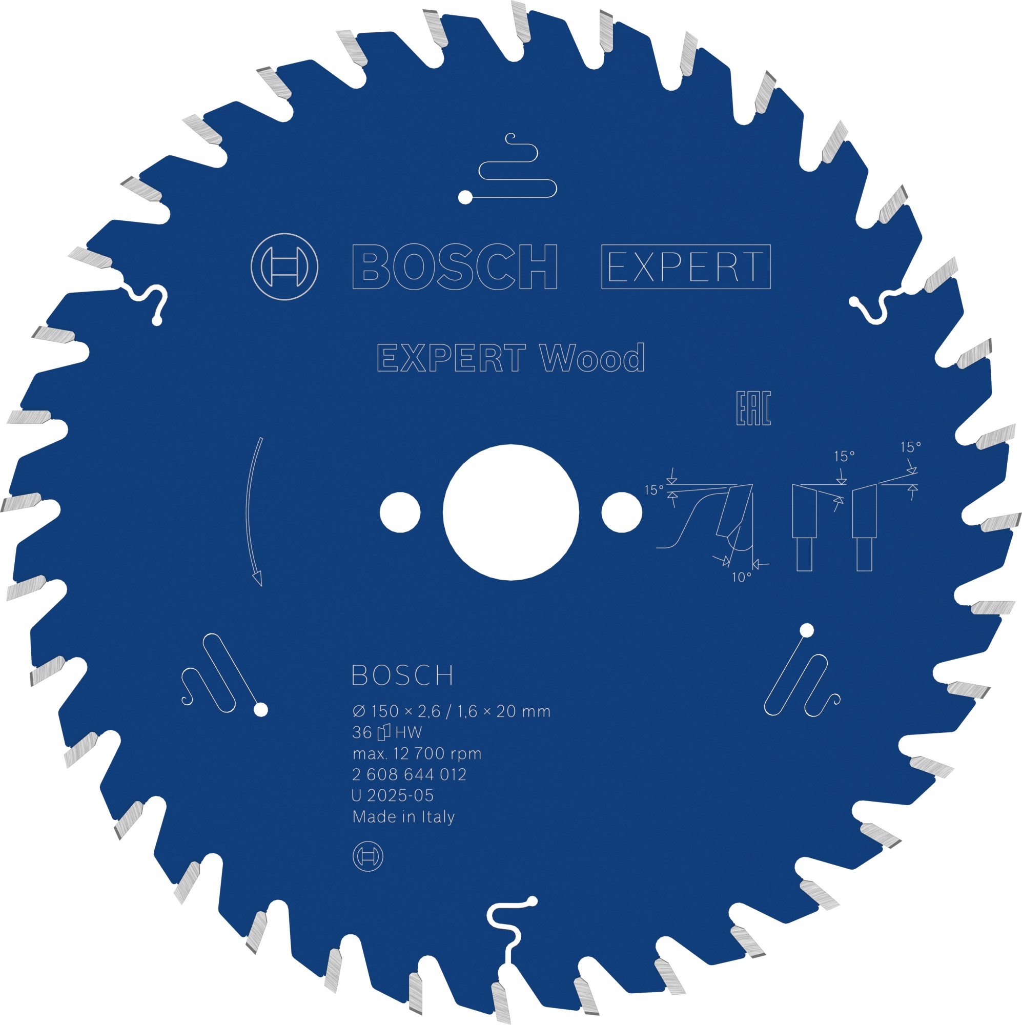 Hoja de sierra circular EXPERT Wood, 150 x 2,6/1,6 x 20 mm, T36