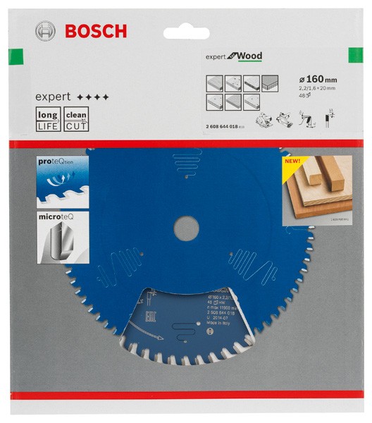 Hoja de sierra circular EXPERT Wood, 160 x 2,2/1,6 x 20 mm, T48